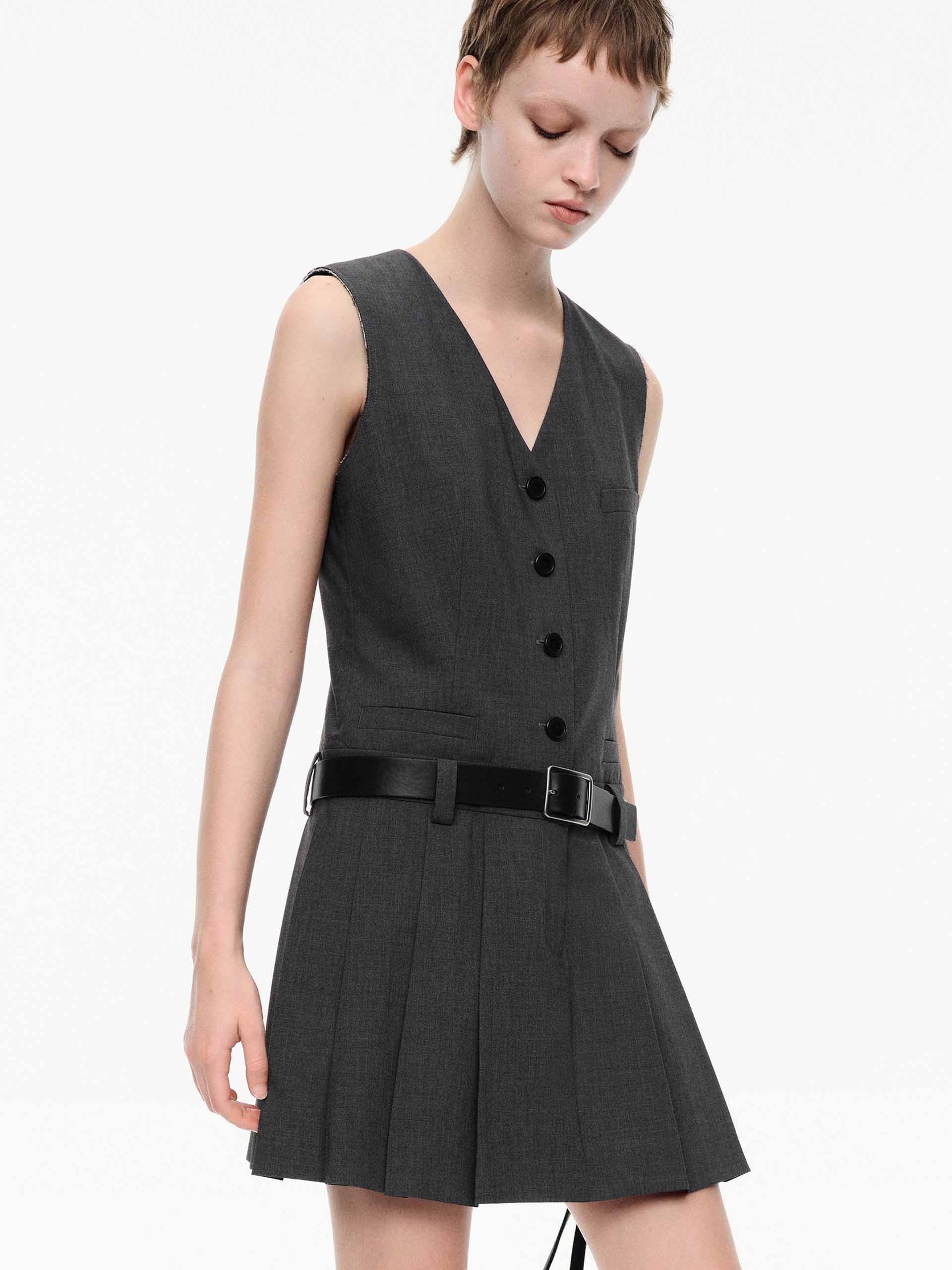 Include Belt V-neck Dress - Image 5