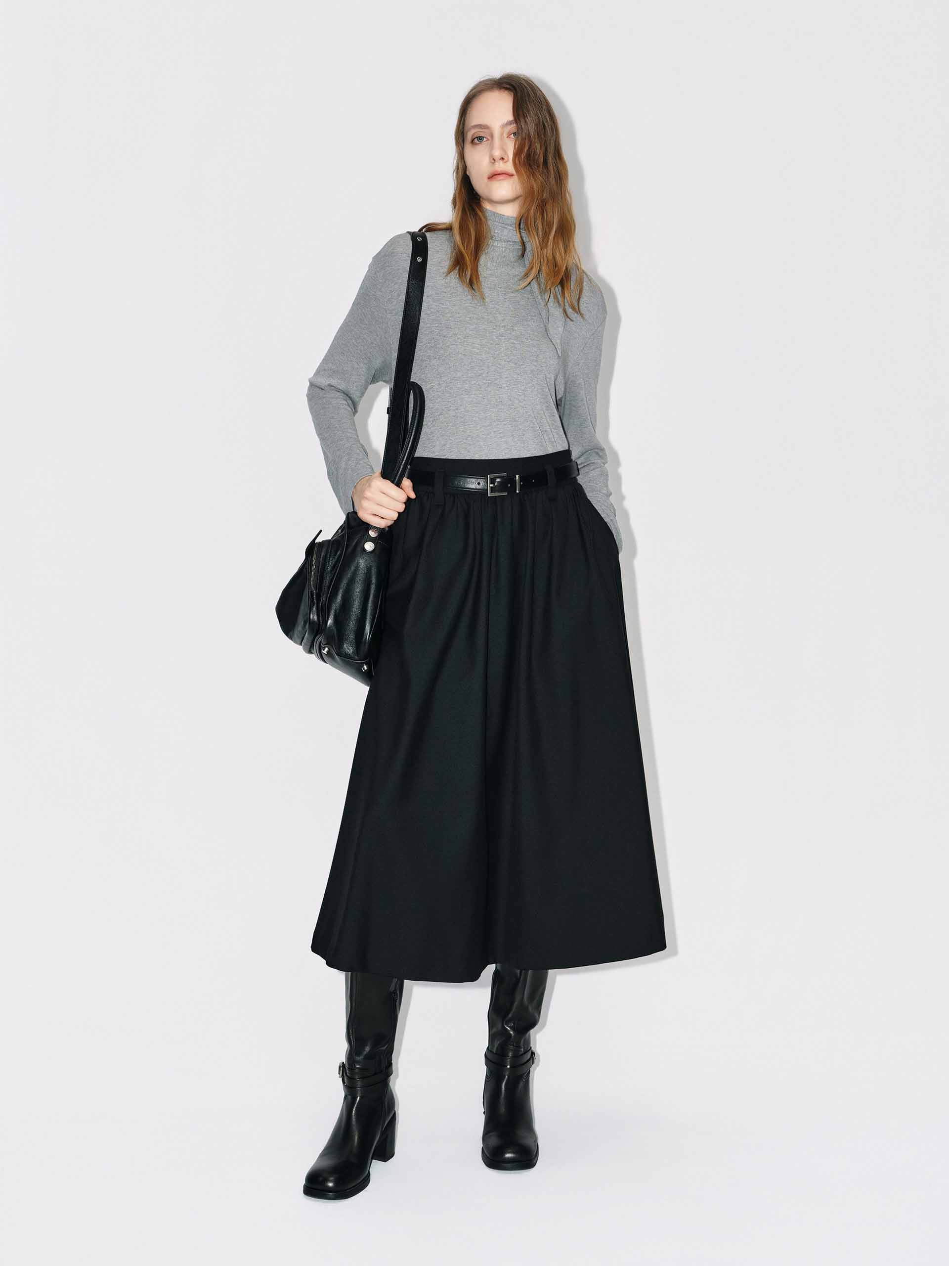 Included Belt Pleated Skirt - Image 2