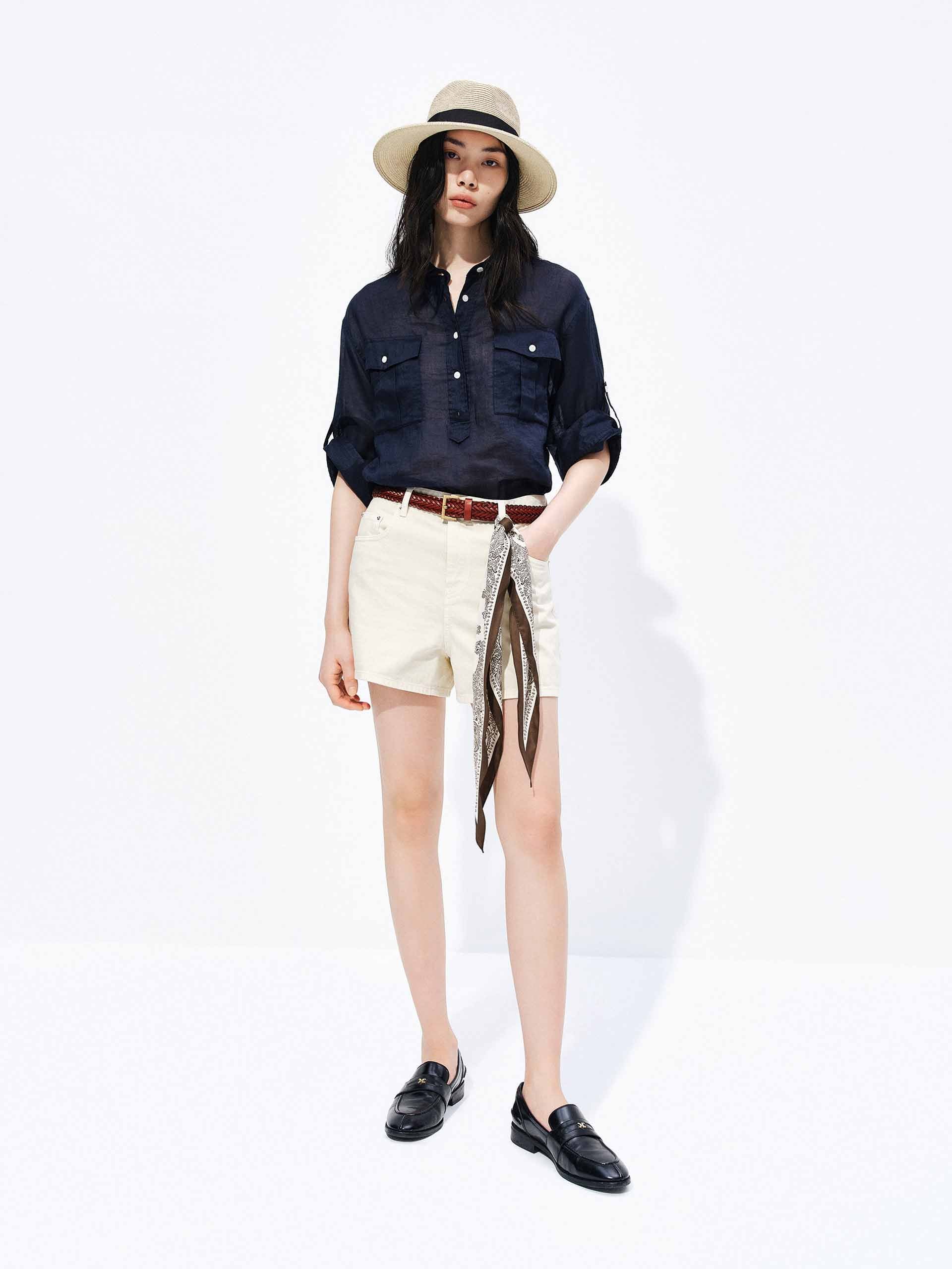 Included Scarf Cotton Shorts - Image 2