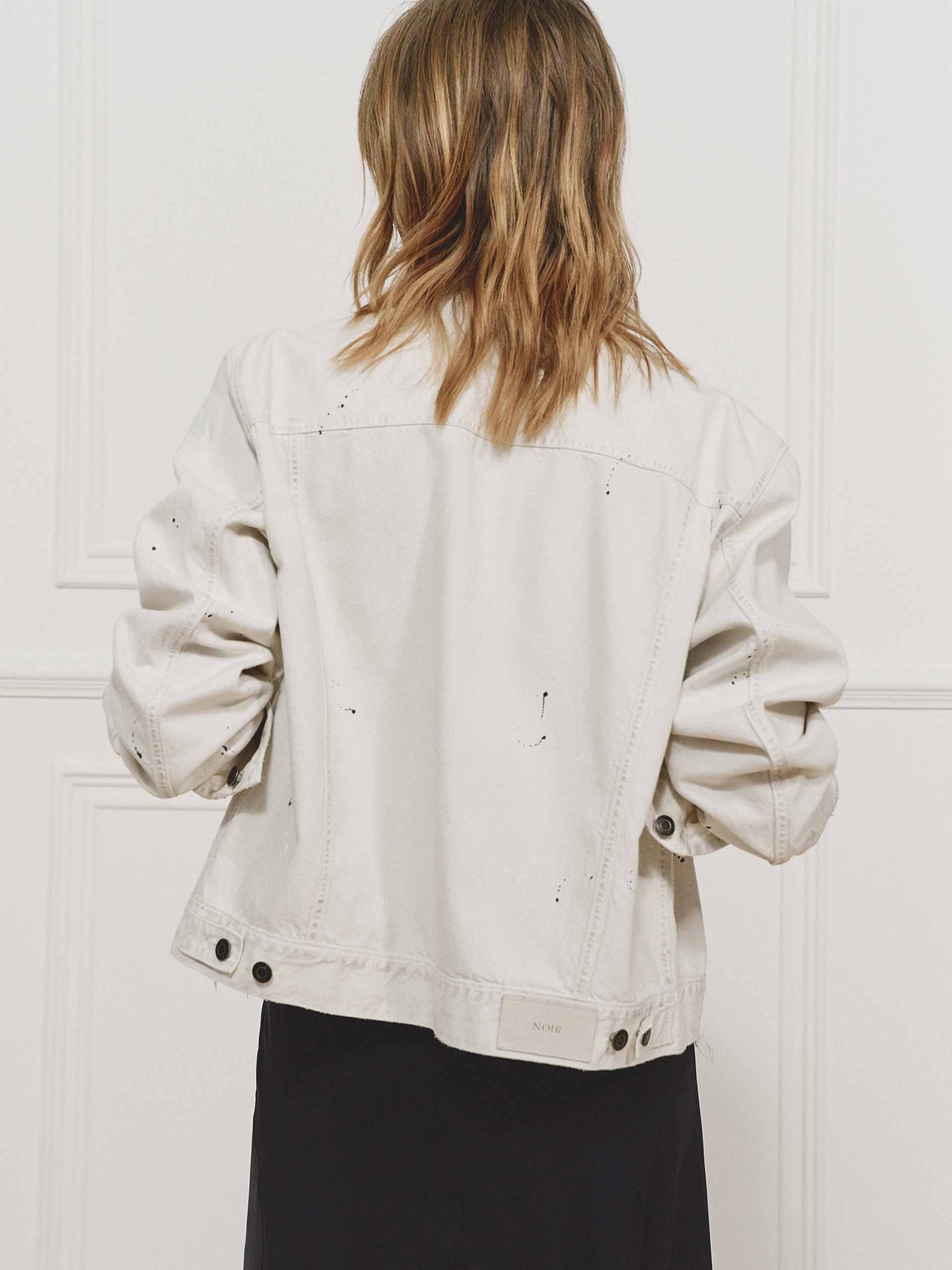 Ink-Speckled Cotton Linen Jacket - Image 3