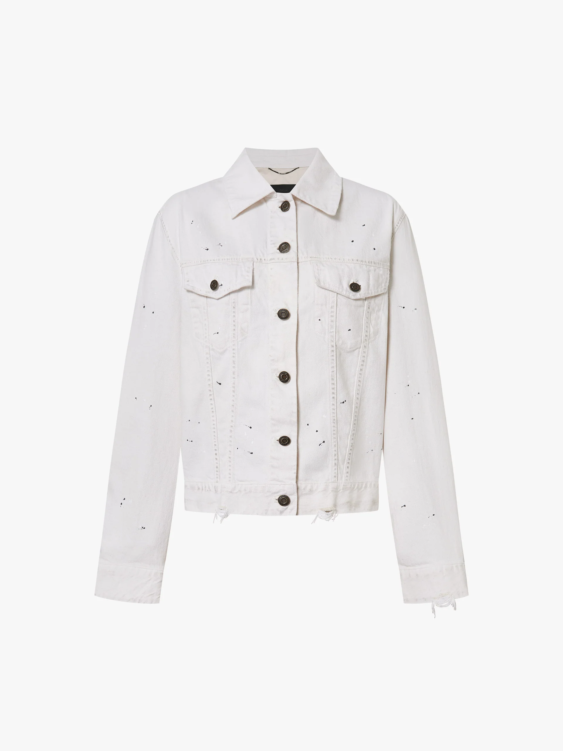 Ink-Speckled Cotton Linen Jacket - Image 5