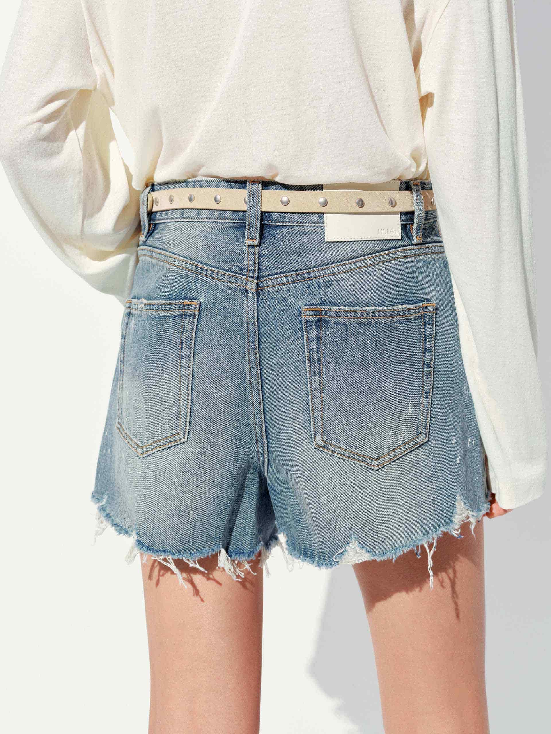 Ink-splashed Denim Shorts - Image 6