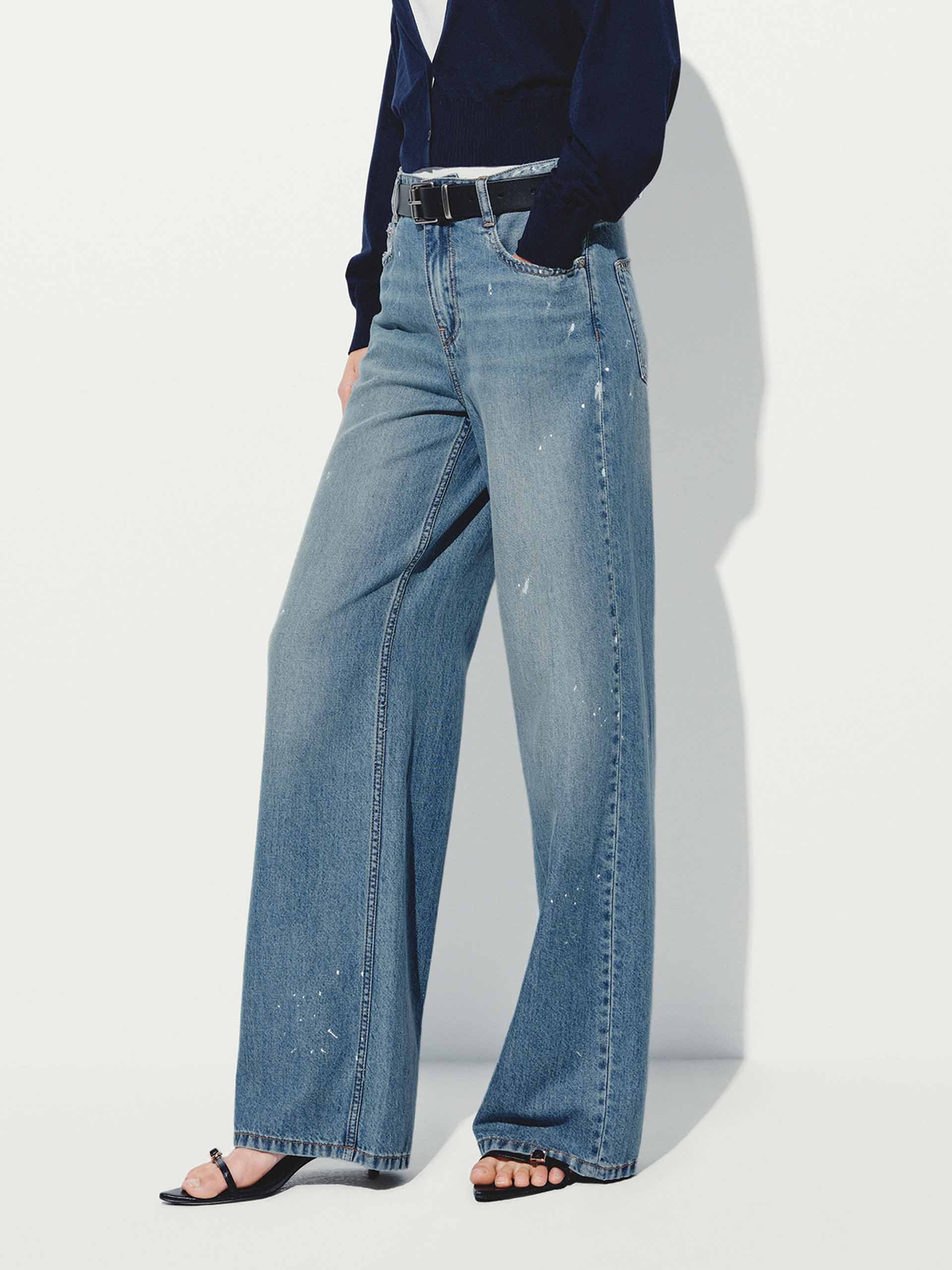 Ink-splashed Straight Jeans - Image 3