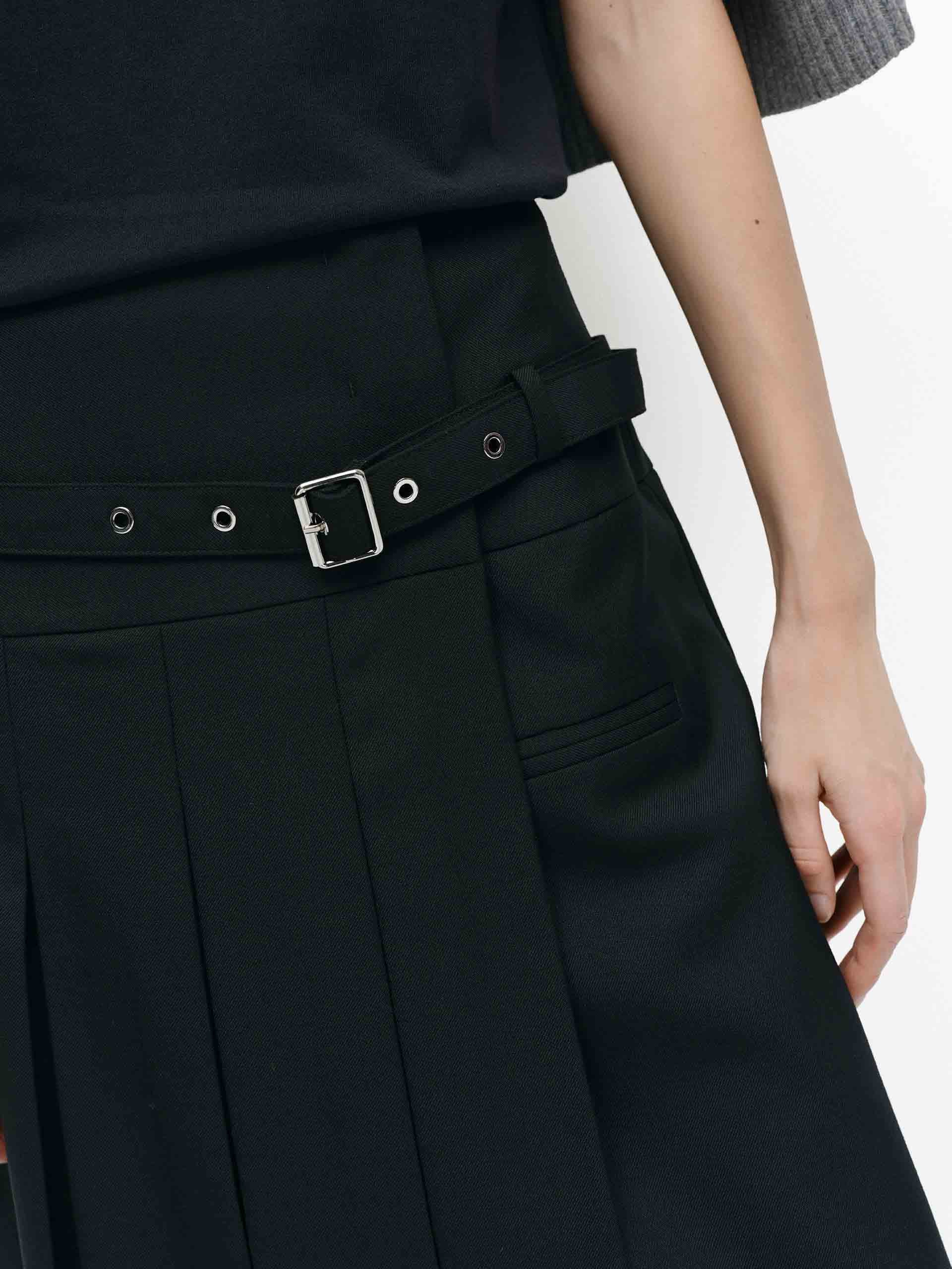 Irregular Hem Pleated Skirt - Image 8