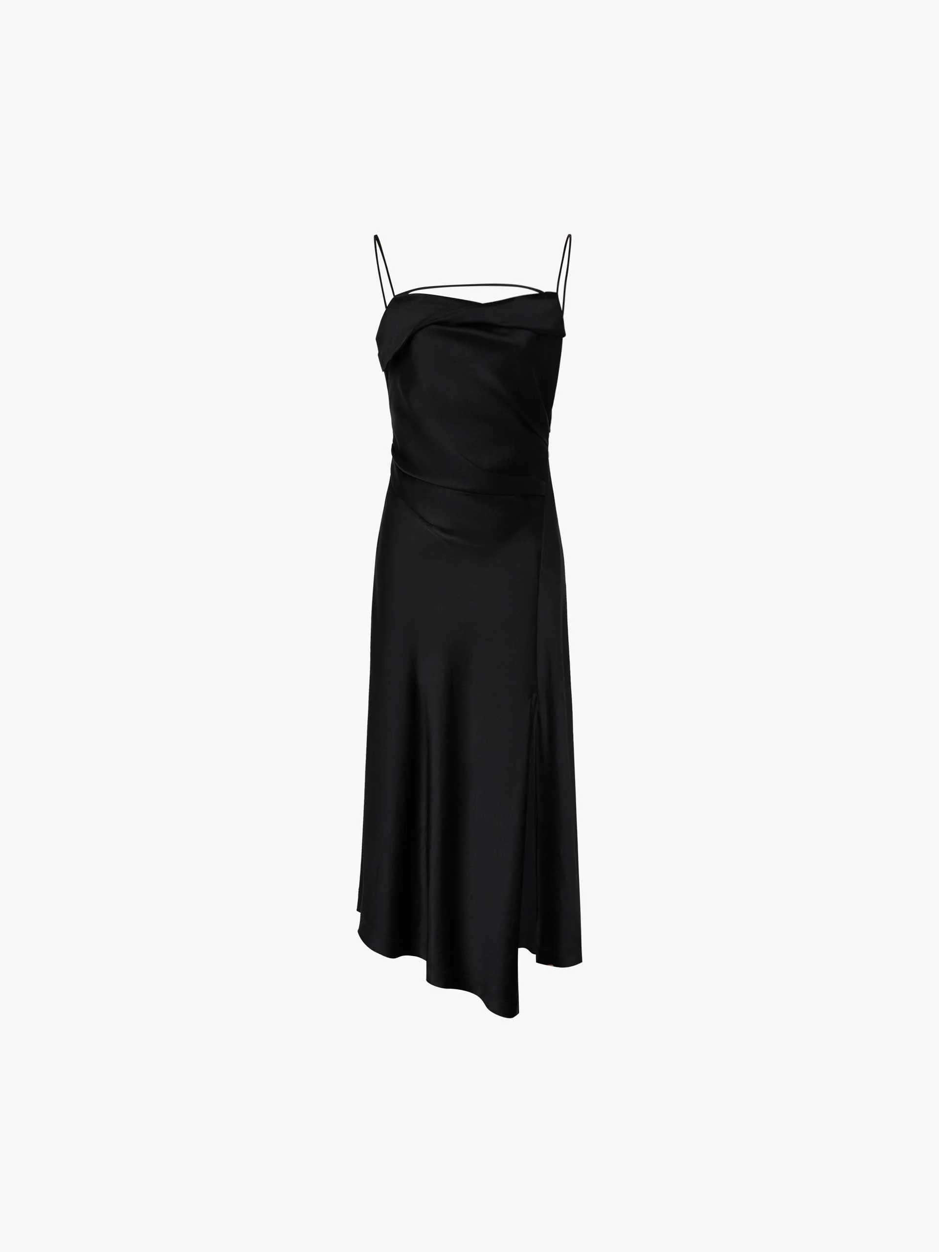 Irregular Hem Satin Dress - Image 5