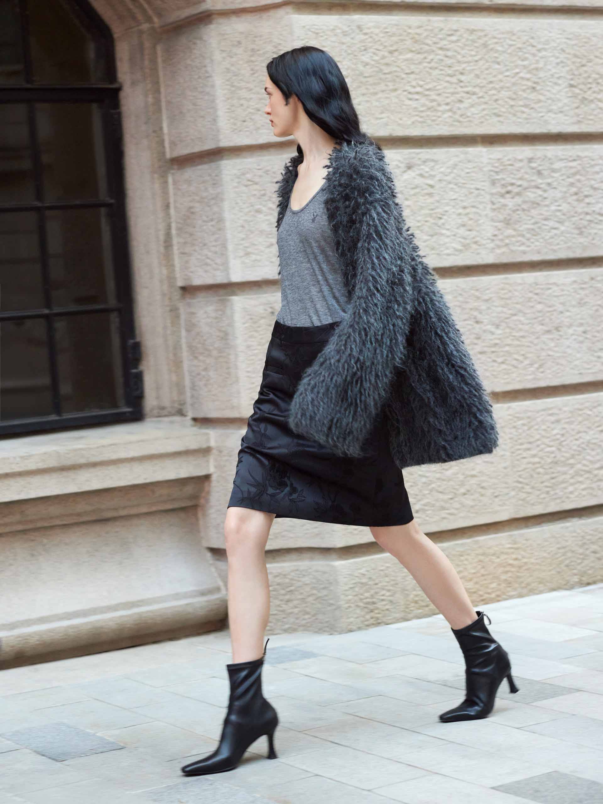 Jacquard Detail Slit Skirt - Image 8