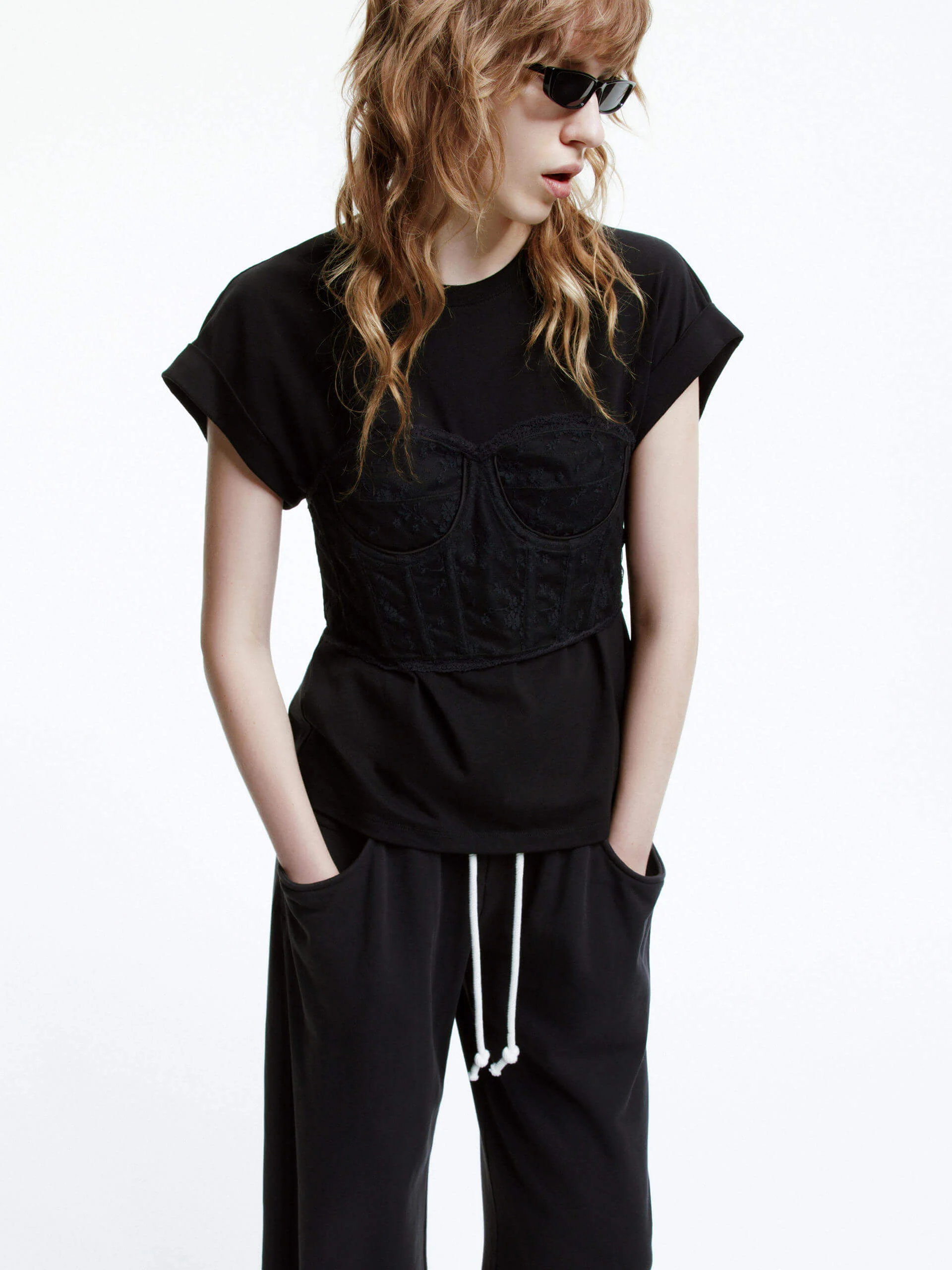 Lace Detail Cotton Top - Image 9