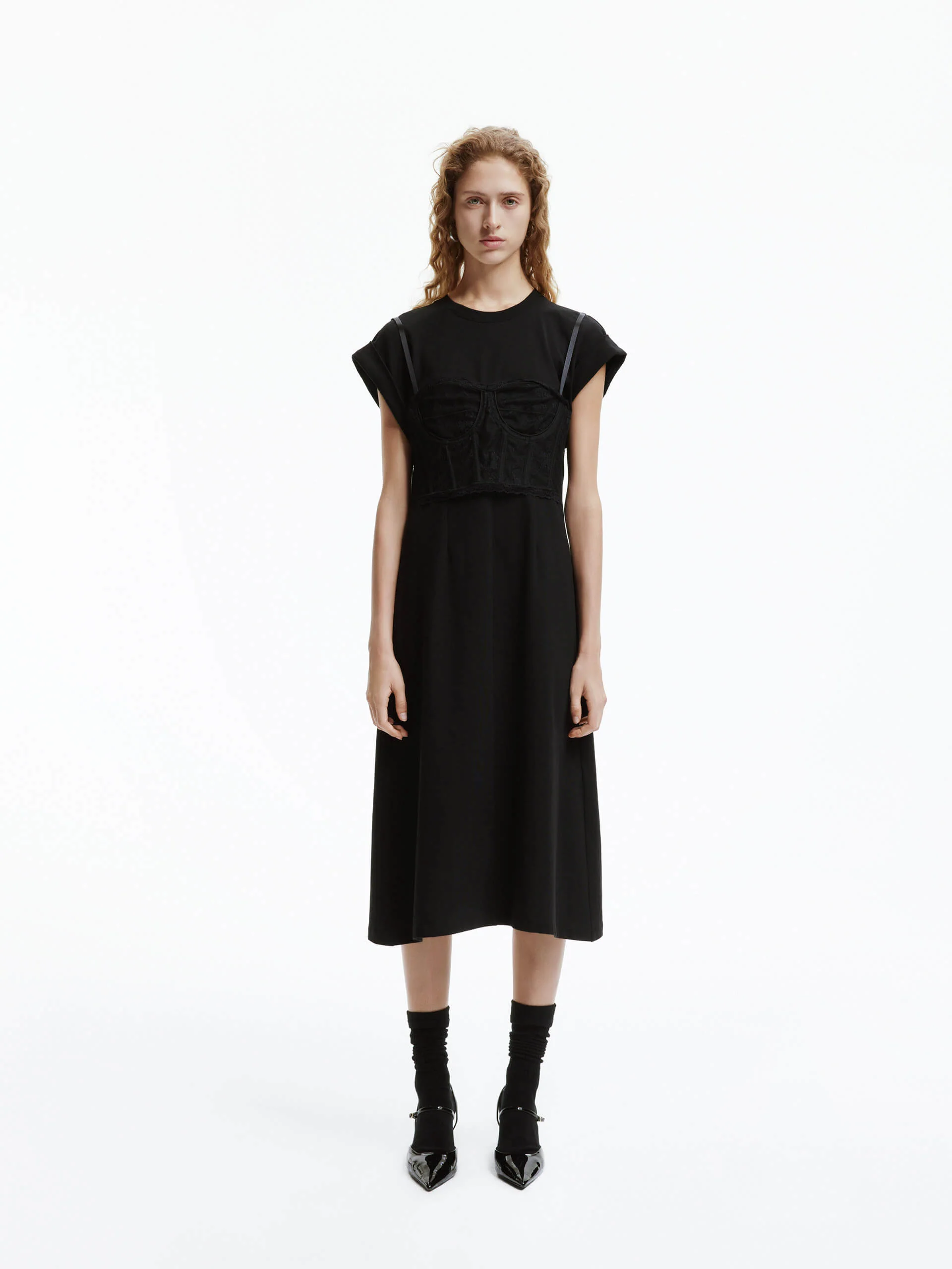 Lace Detail Midi Dress - Image 10