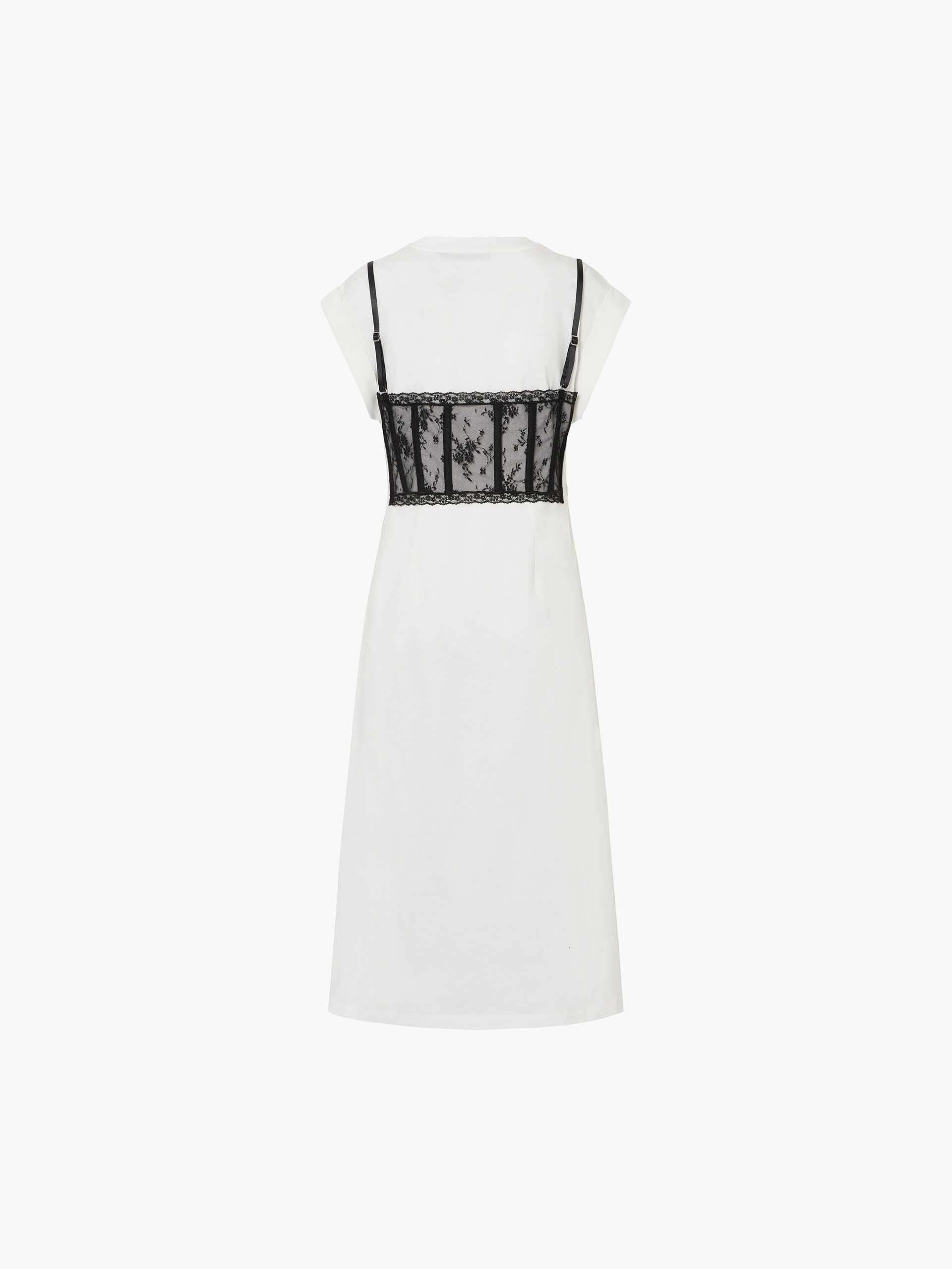 Lace Detail Midi Dress - Image 6