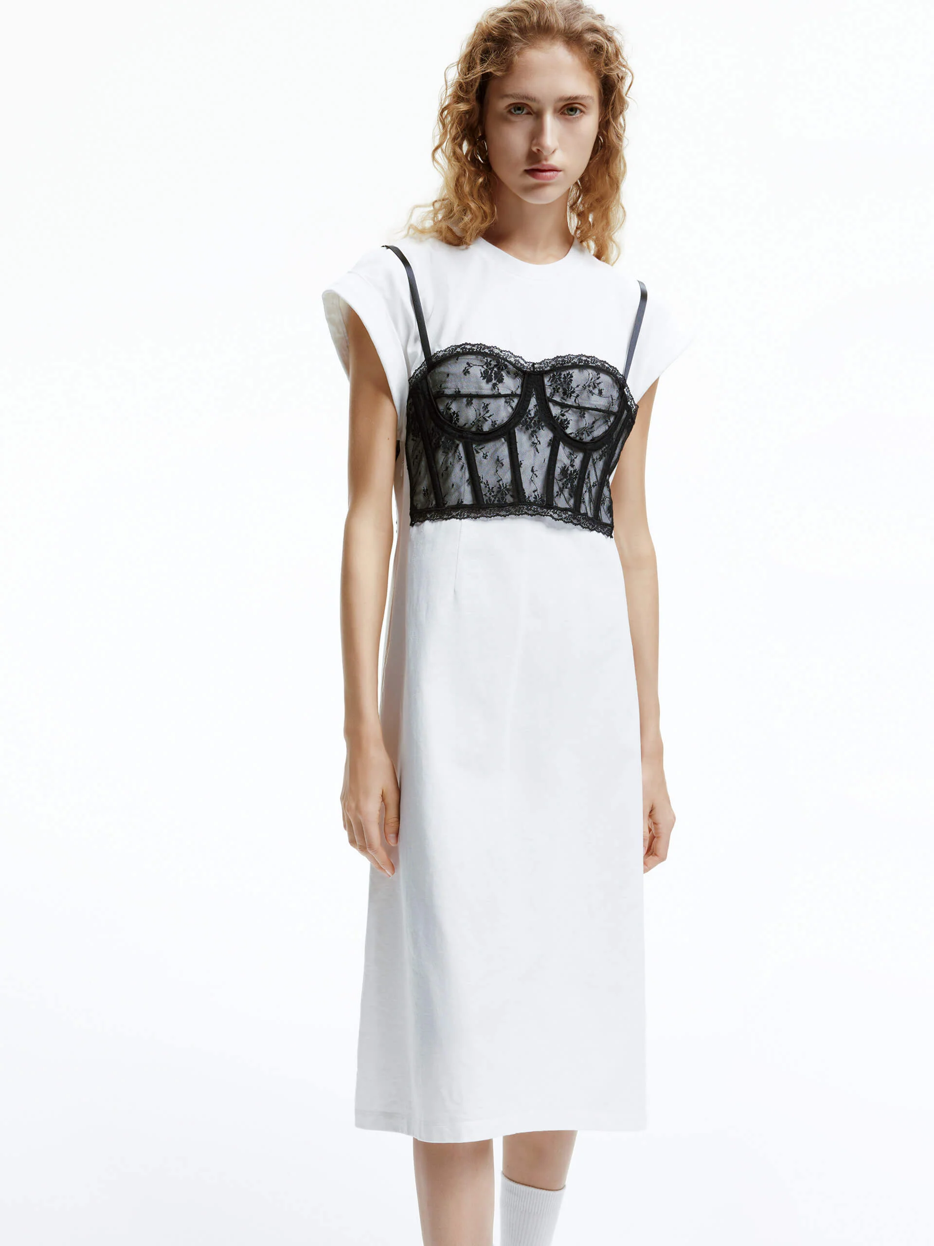 Lace Detail Midi Dress - Image 7