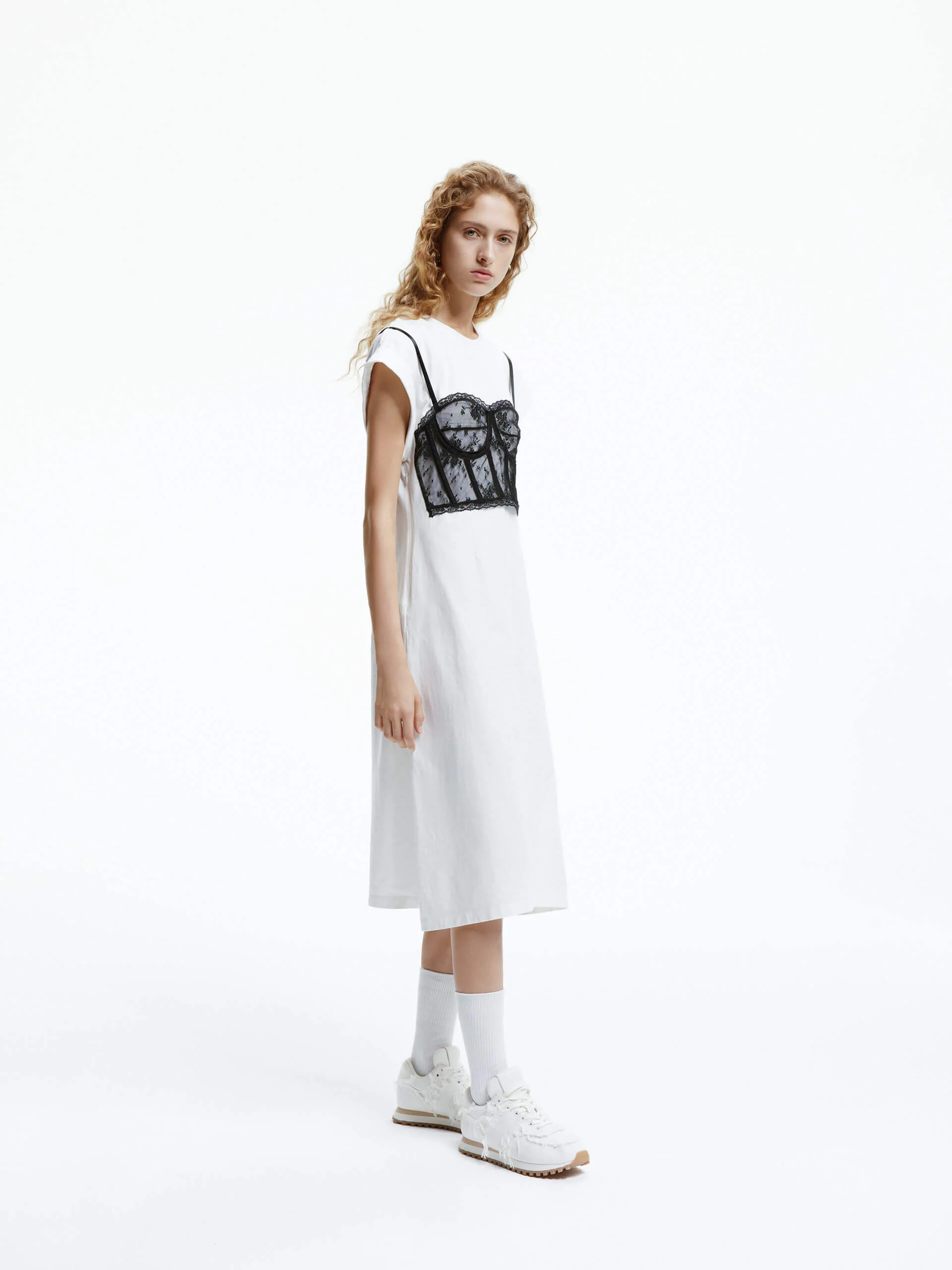 Lace Detail Midi Dress - Image 8