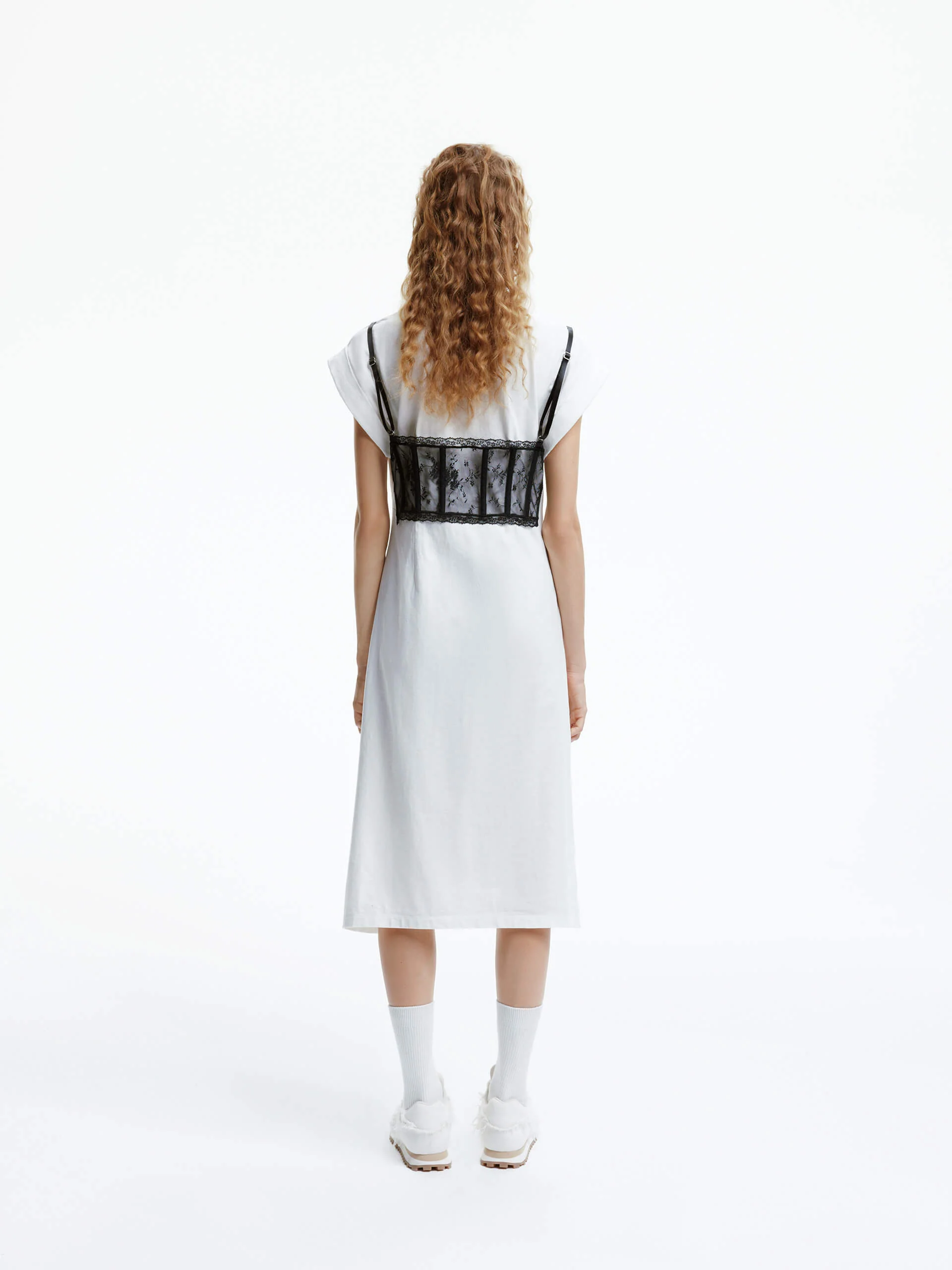 Lace Detail Midi Dress - Image 9