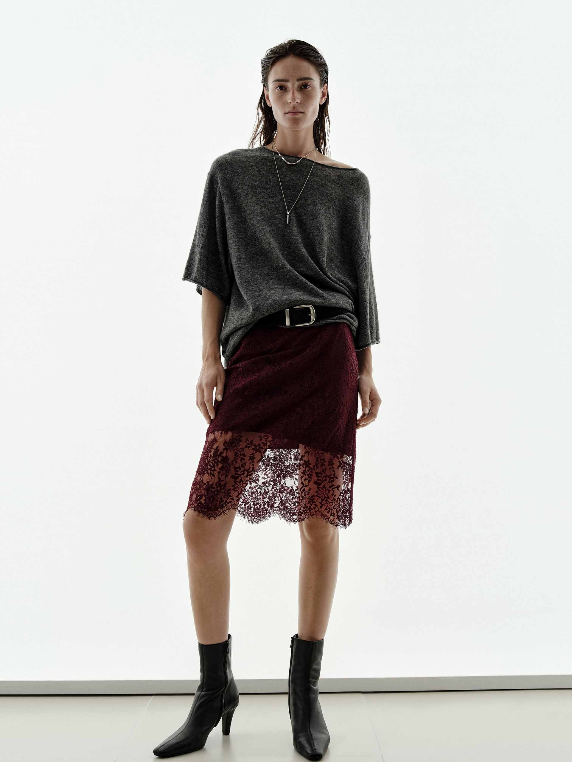 Lace Detail Midi Skirt - Image 2