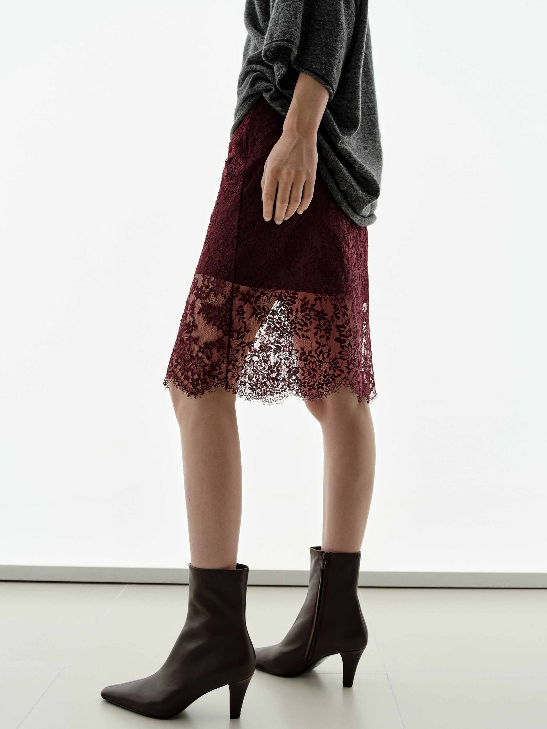 Lace Detail Midi Skirt - Image 3