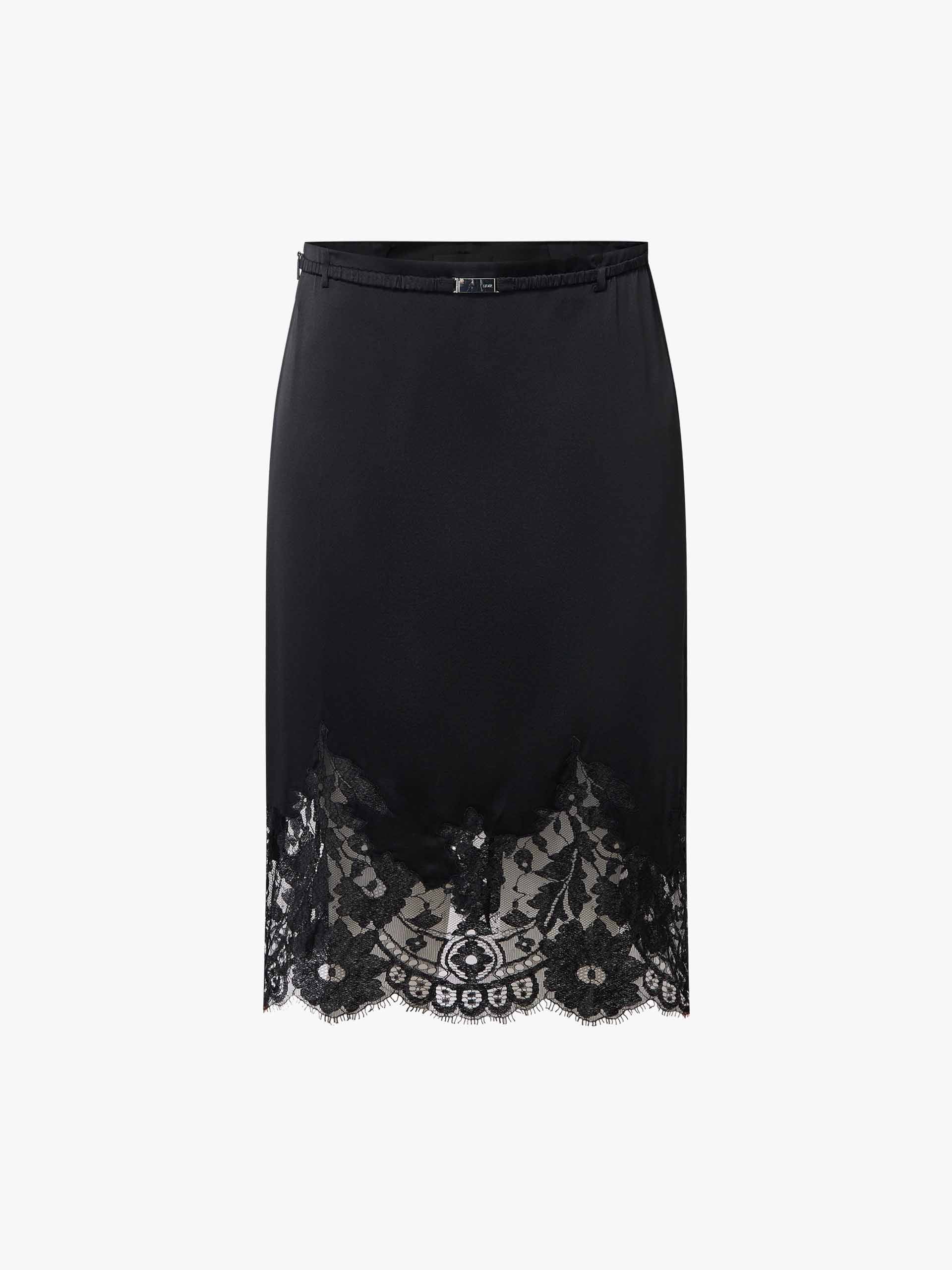 Lace Hem Silk Skirt - Image 12
