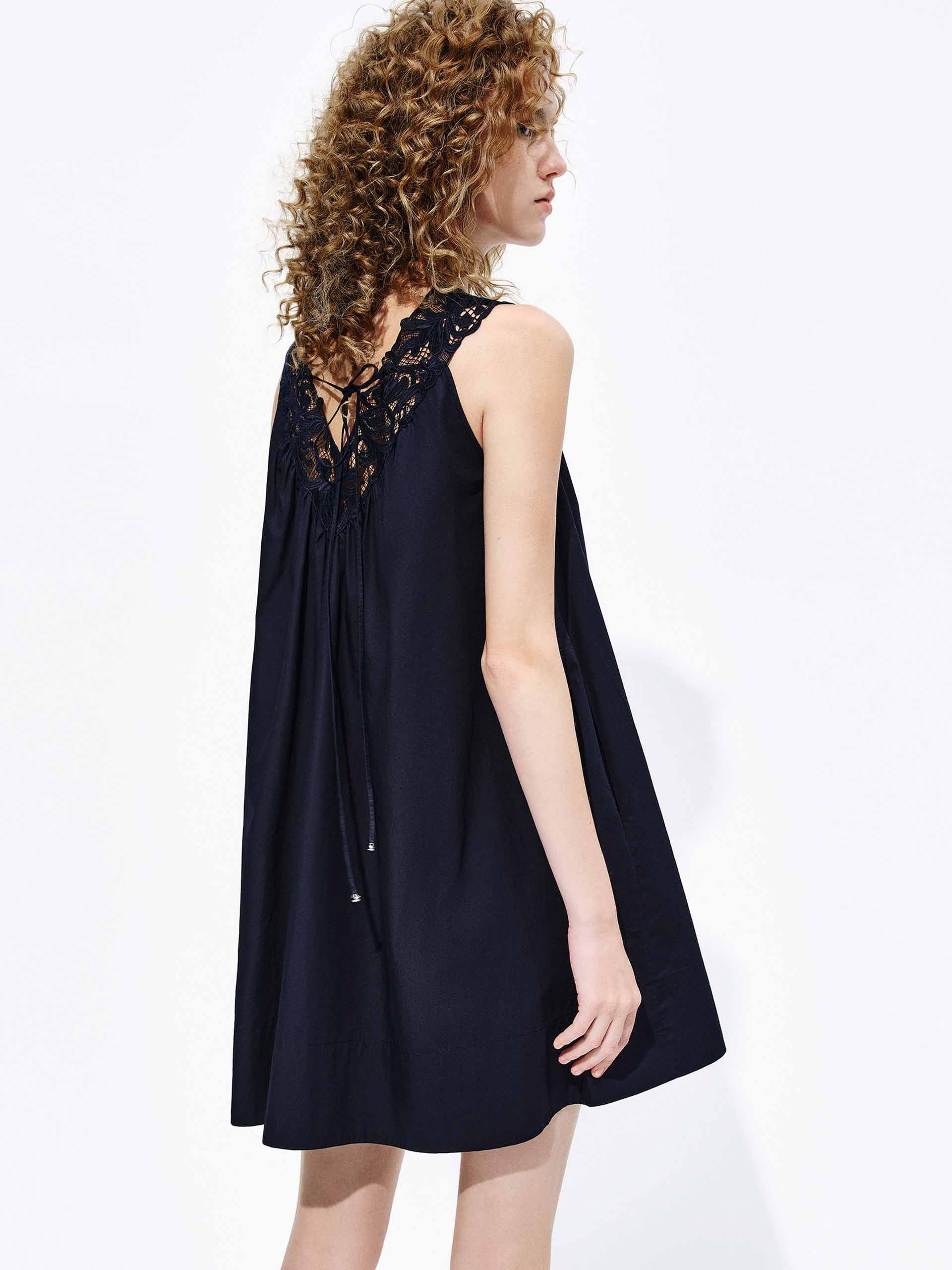 Lace Neck Cotton Dress - Image 8