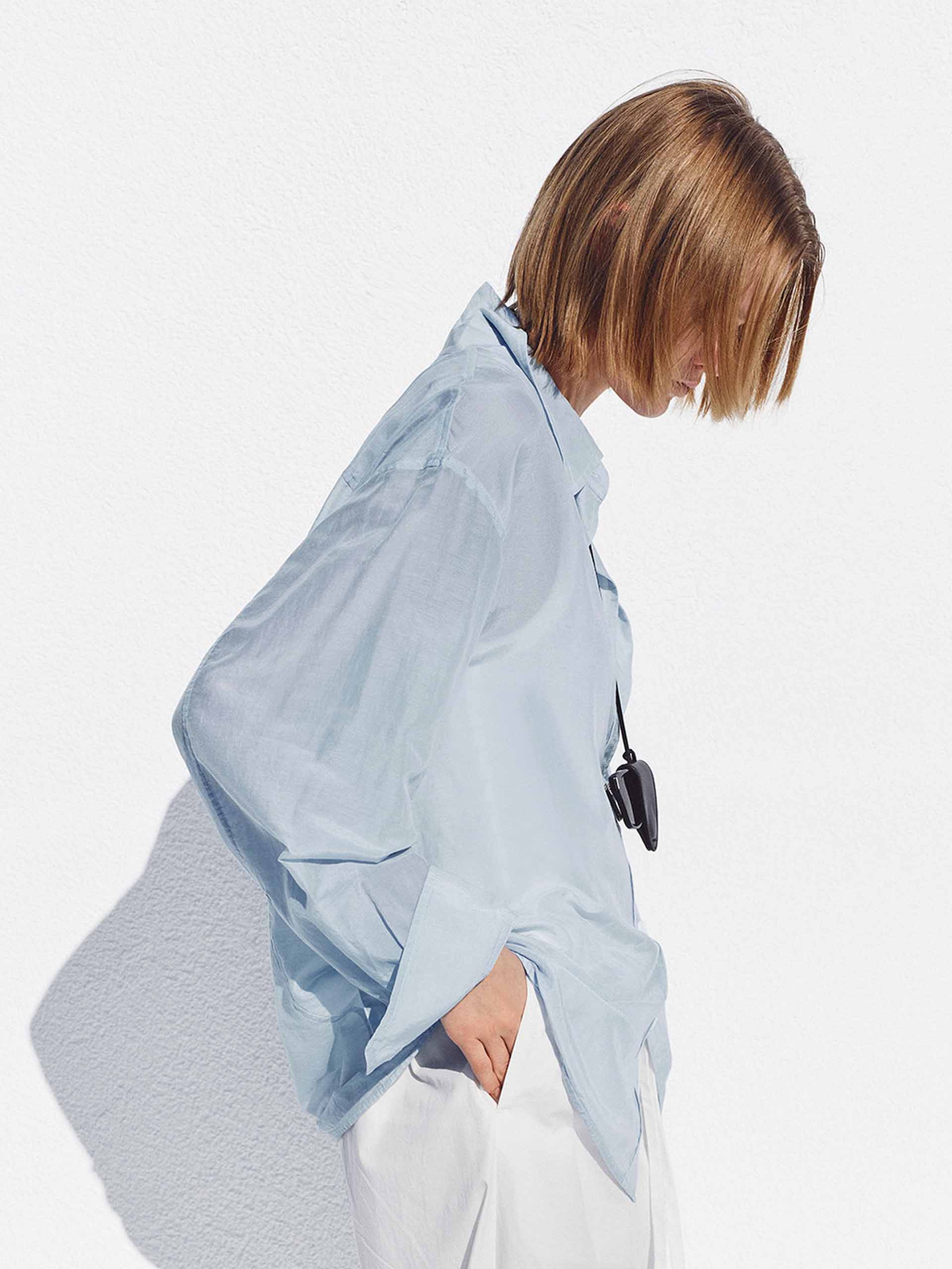 Lapel Chest Cotton Silk Shirt - Image 7