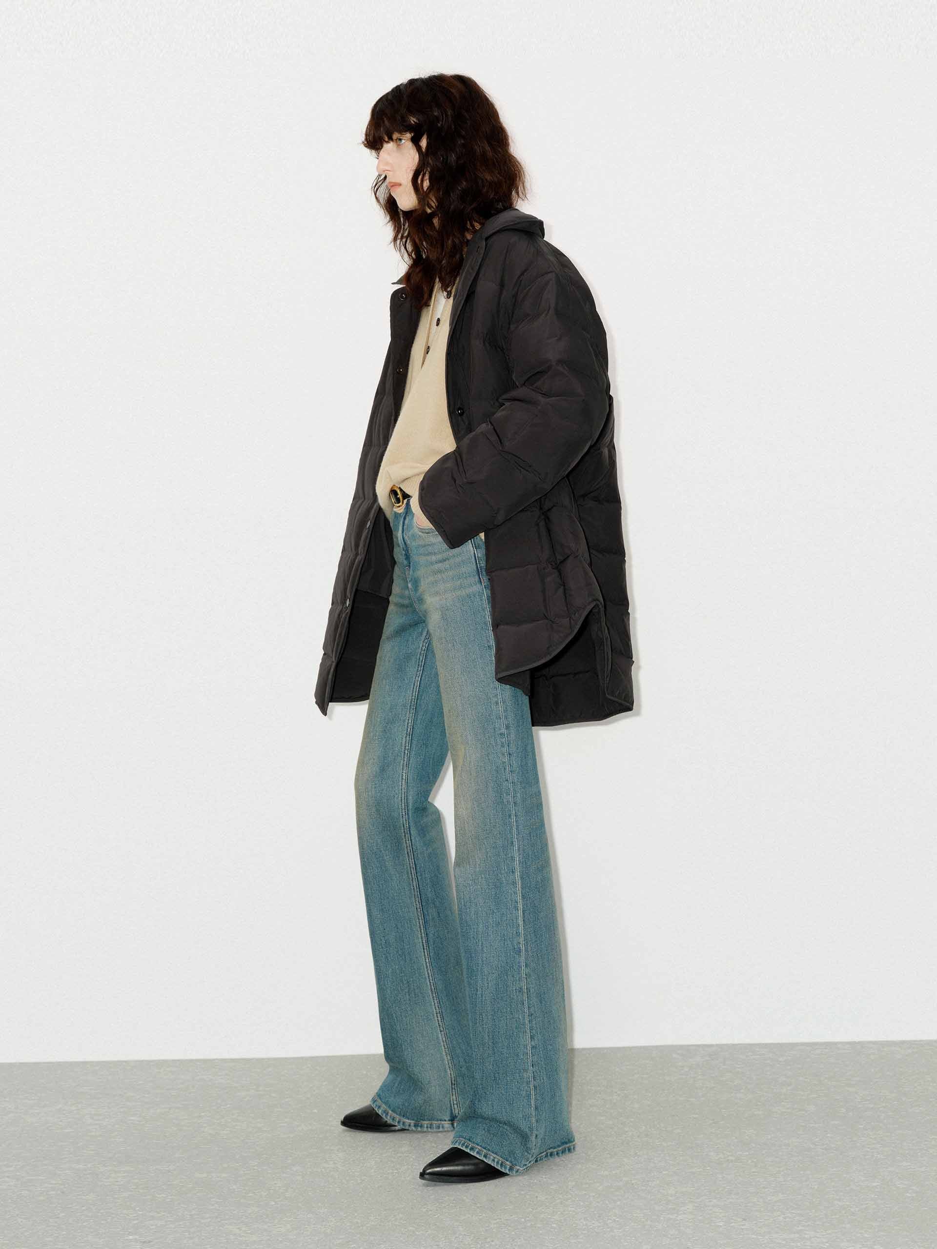Lapel Collar Midi Puffer Coat - Image 16