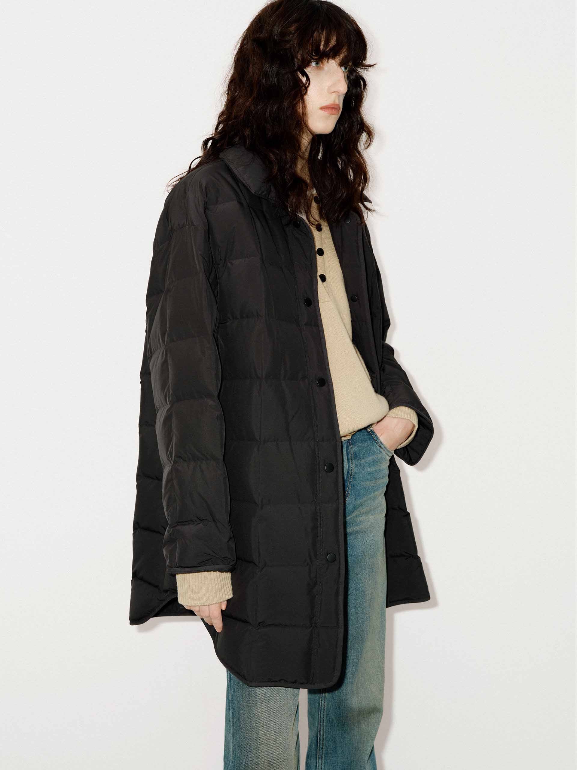 Lapel Collar Midi Puffer Coat - Image 21