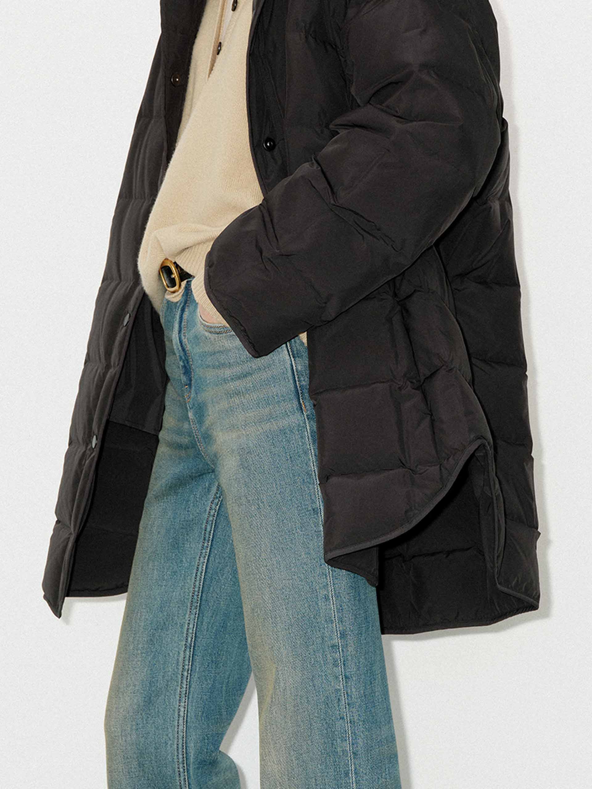 Lapel Collar Midi Puffer Coat - Image 22