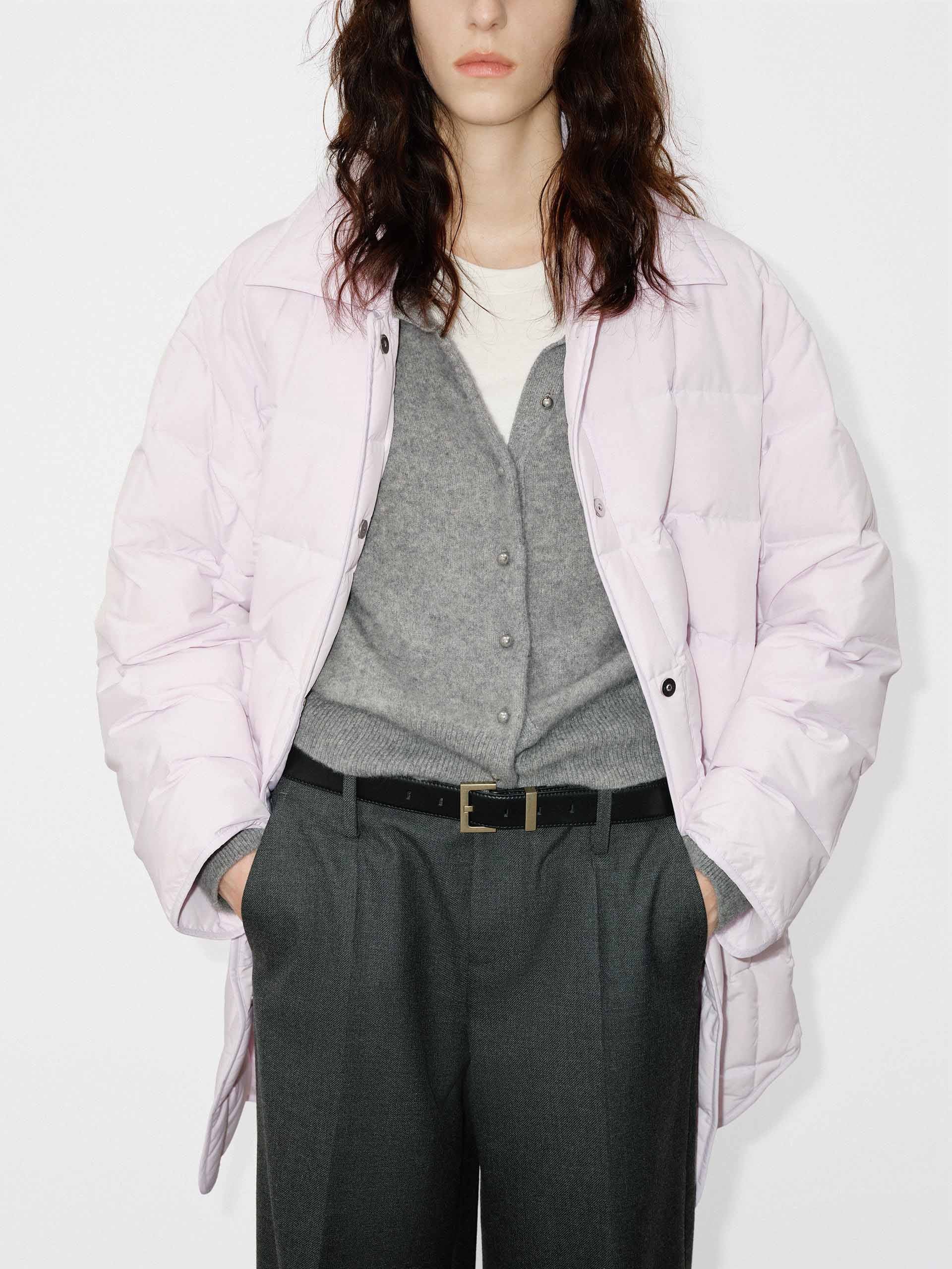 Lapel Collar Midi Puffer Coat - Image 6