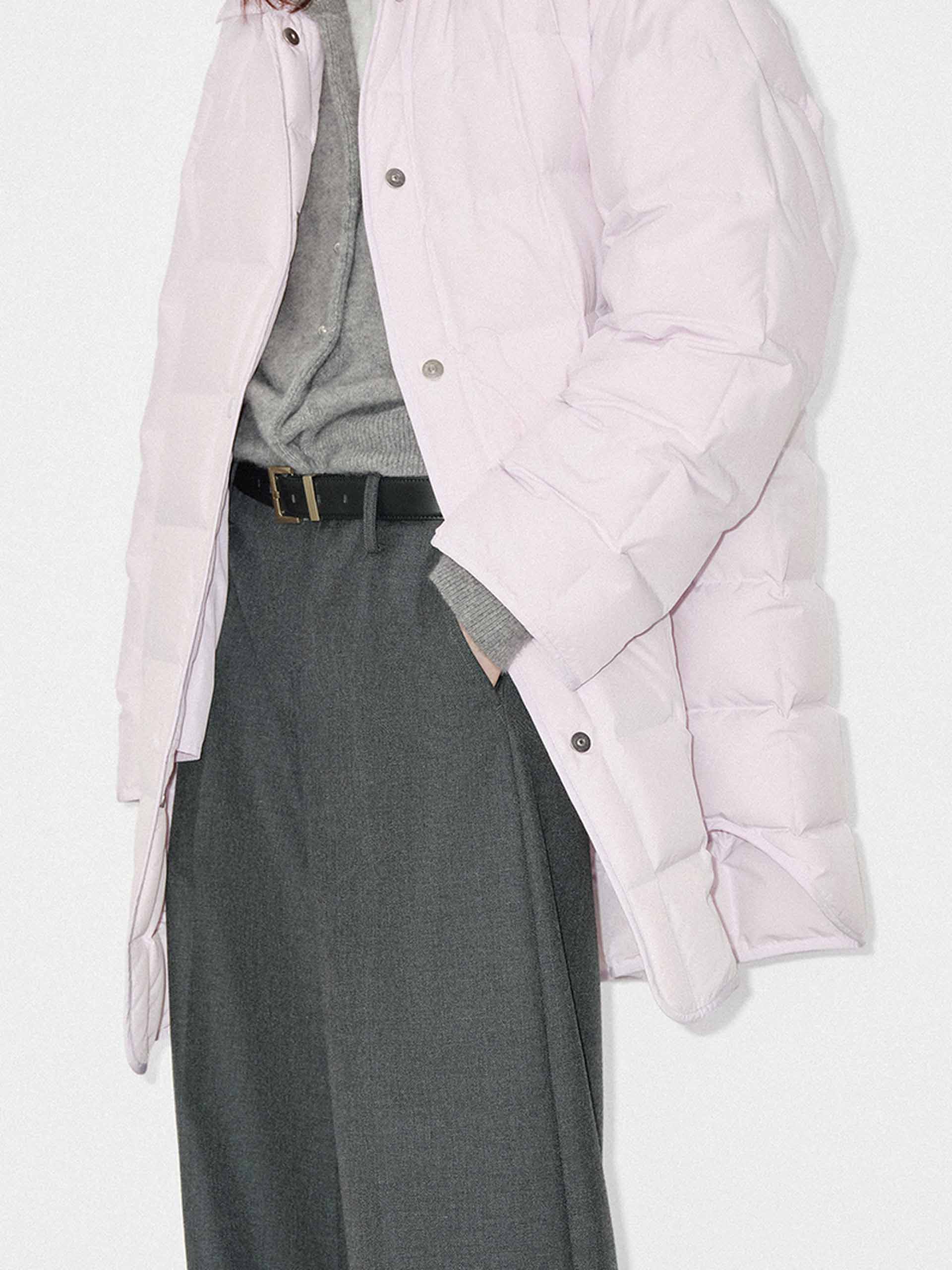 Lapel Collar Midi Puffer Coat - Image 7