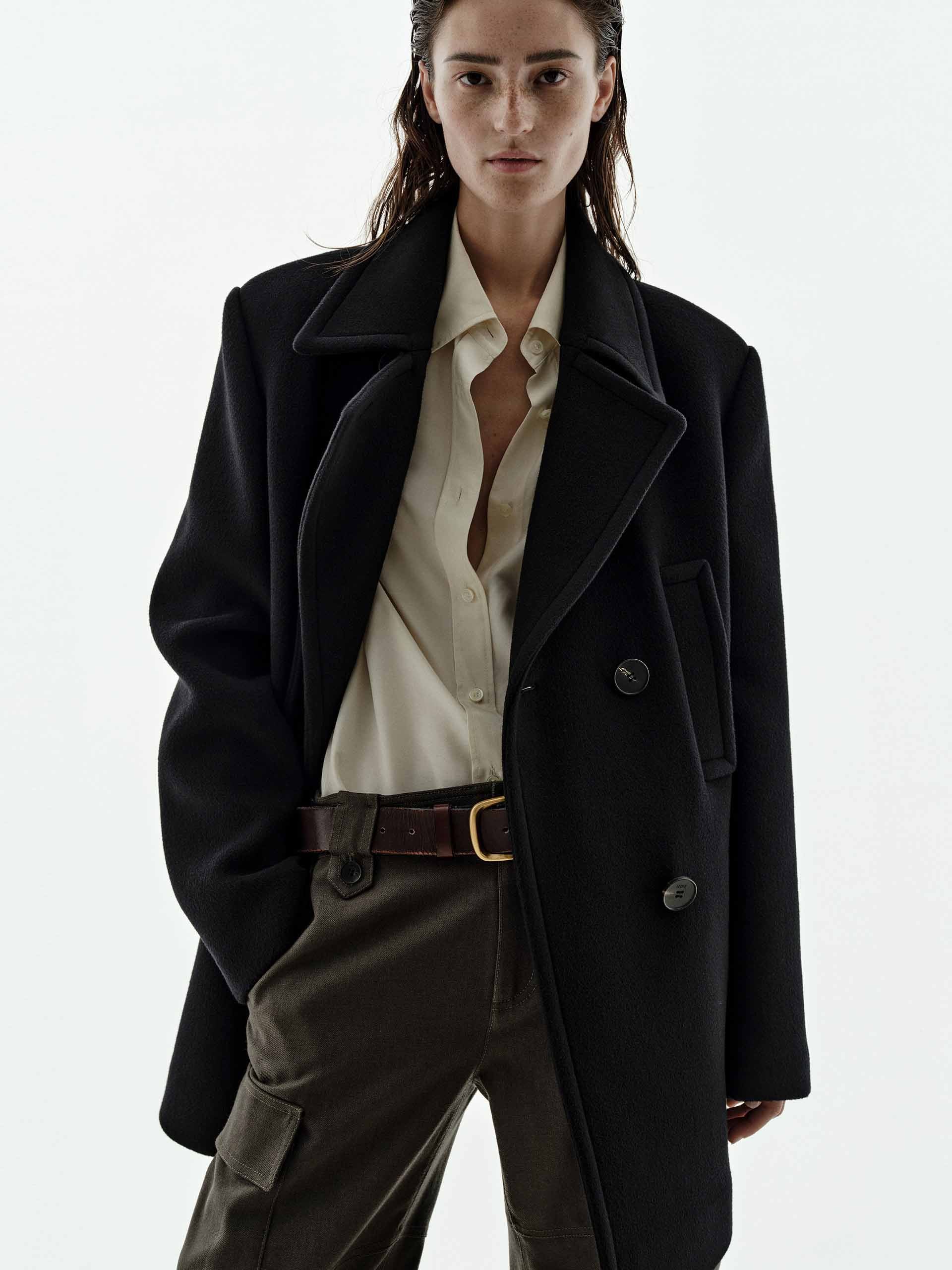 Lapel Collar Wool Coat - Image 3