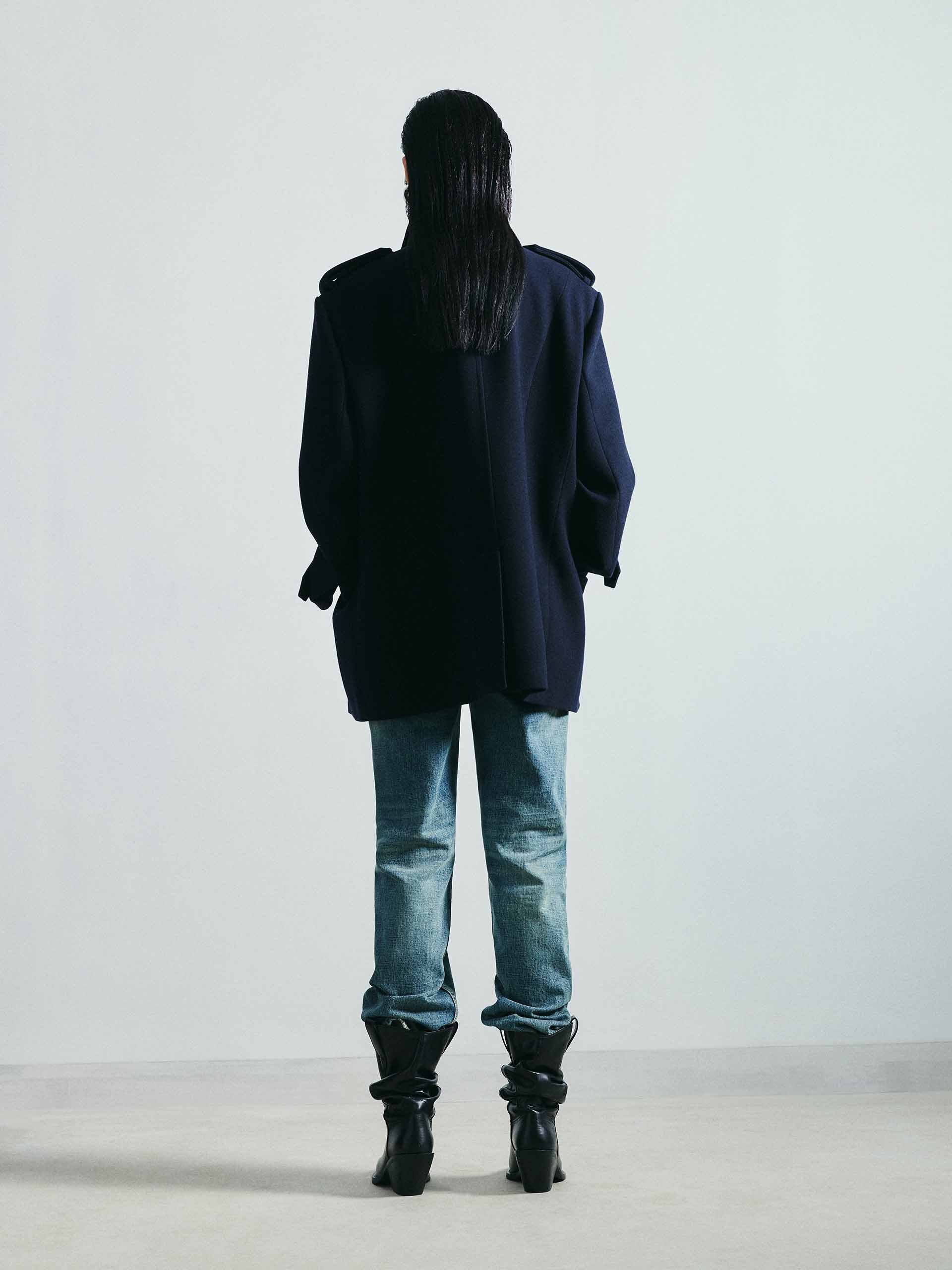 Lapel Collar Wool Coat - Image 3