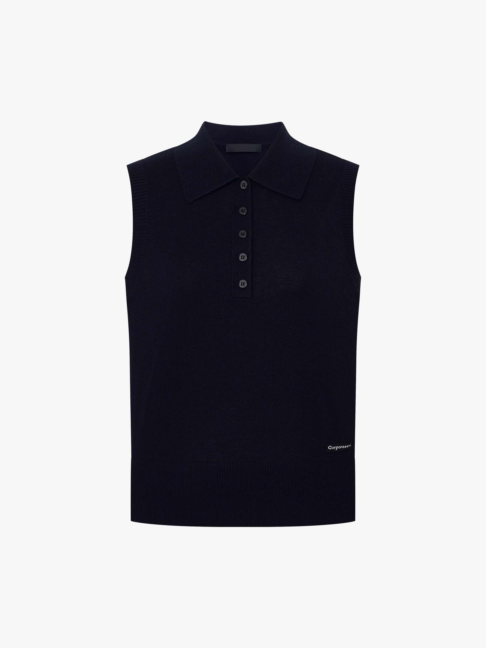 Lapel Collar Wool Knit Vest - Image 13