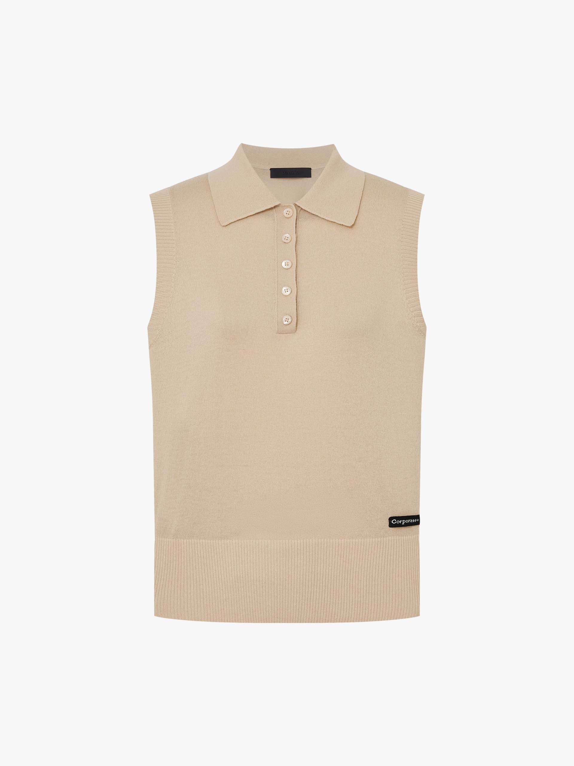 Lapel Collar Wool Knit Vest - Image 5