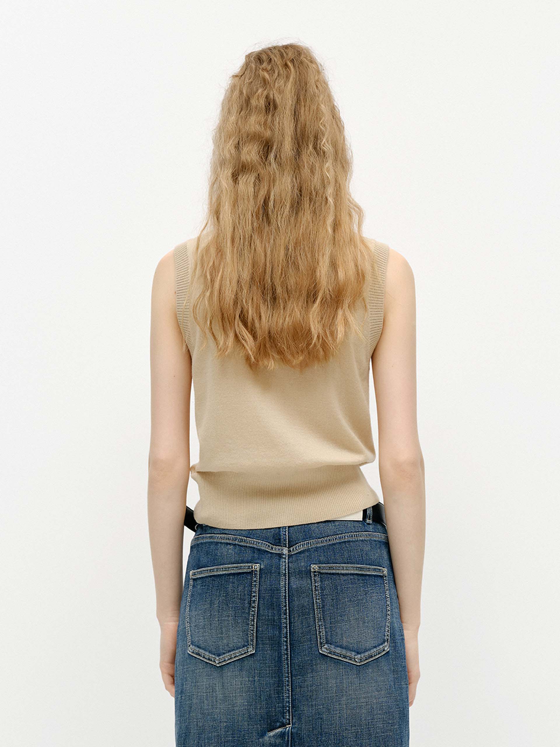 Lapel Collar Wool Knit Vest - Image 7