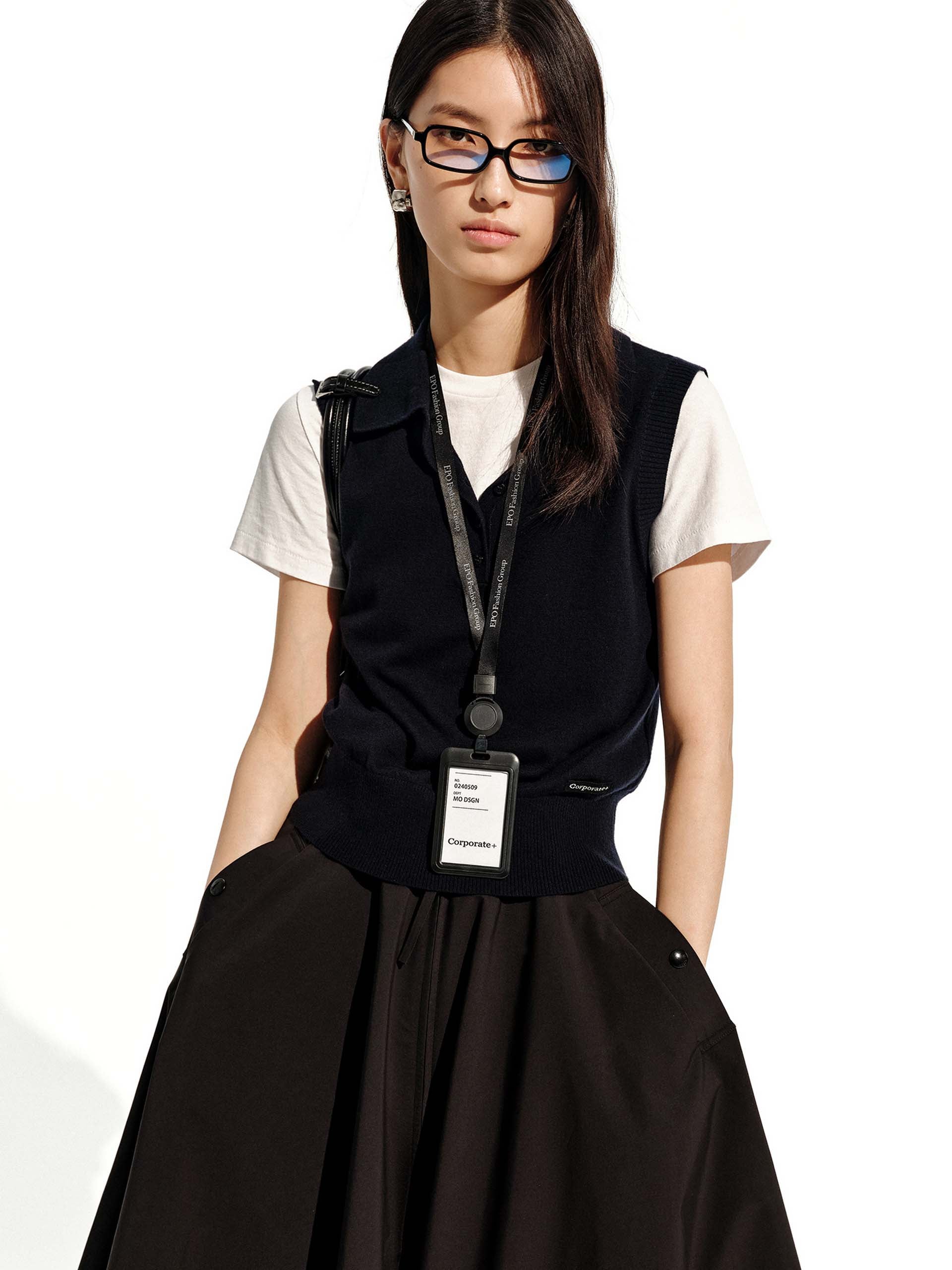 Lapel Collar Wool Knit Vest - Image 9