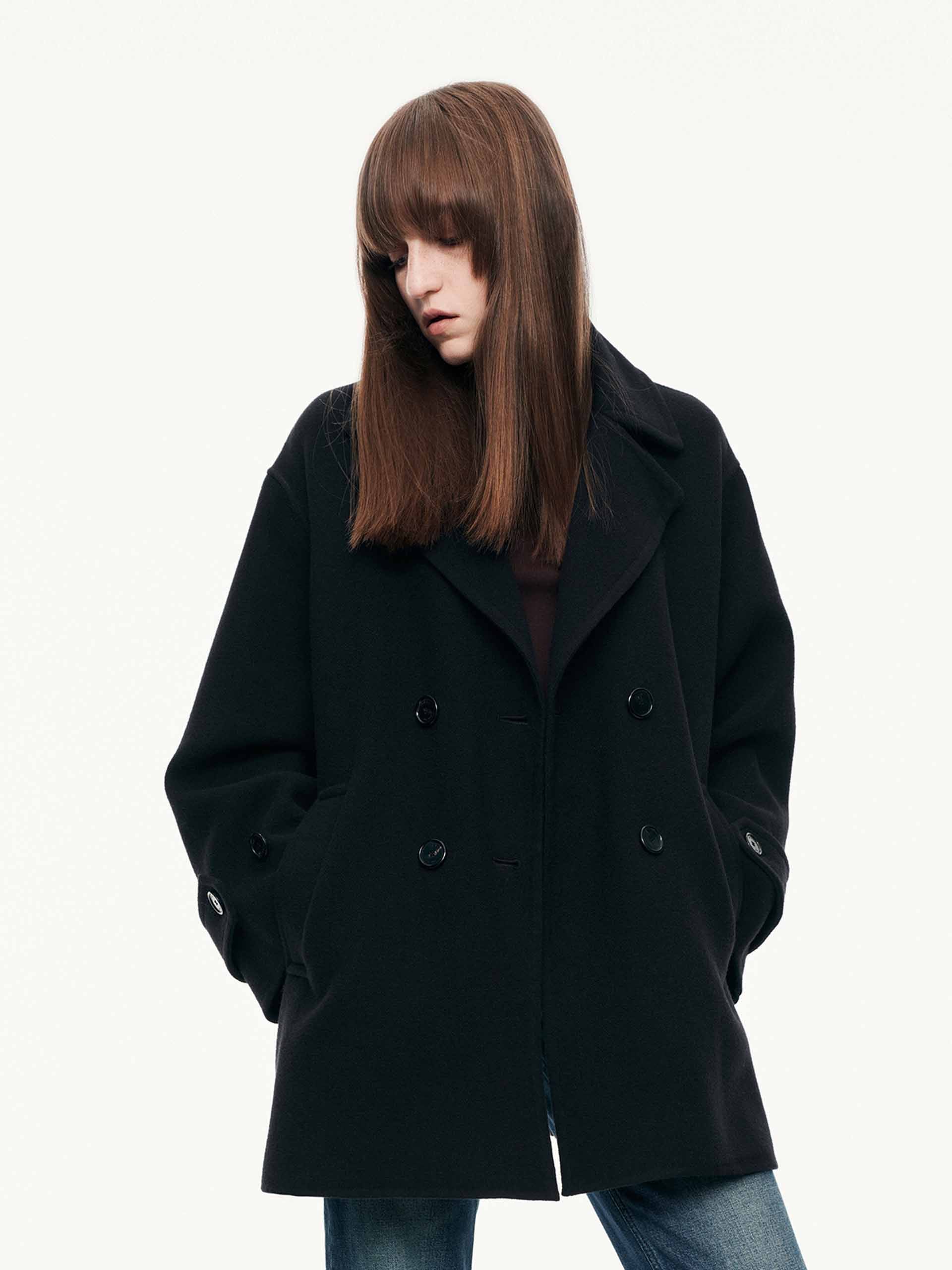 Lapel Double Breasted Coat