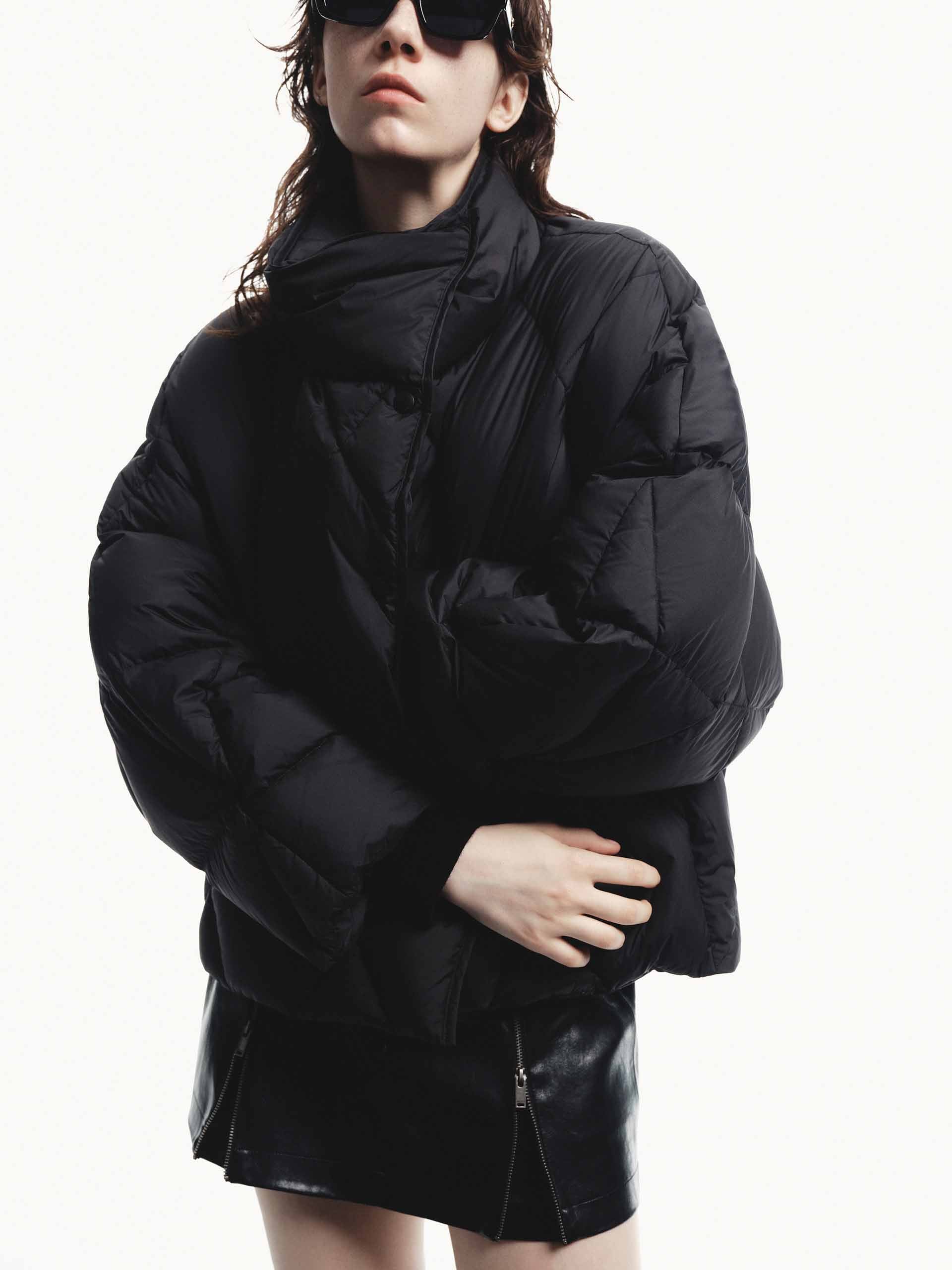 Lapel Quilted Down Jacket - Image 10