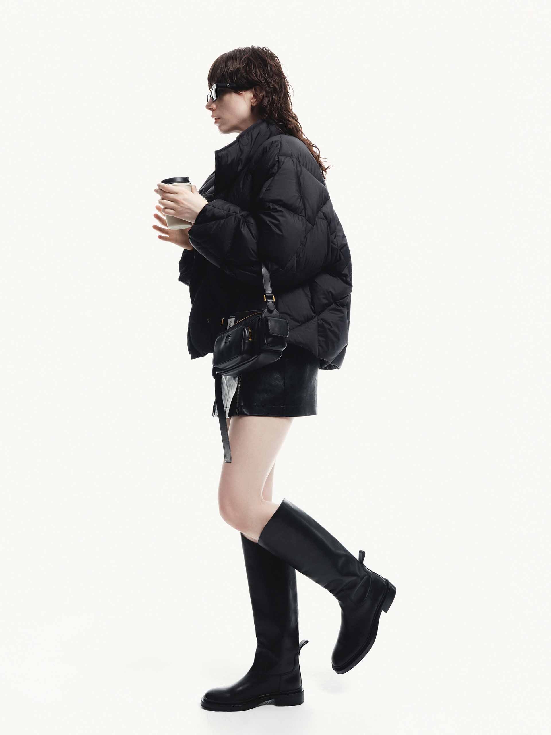 Lapel Quilted Down Jacket - Image 14