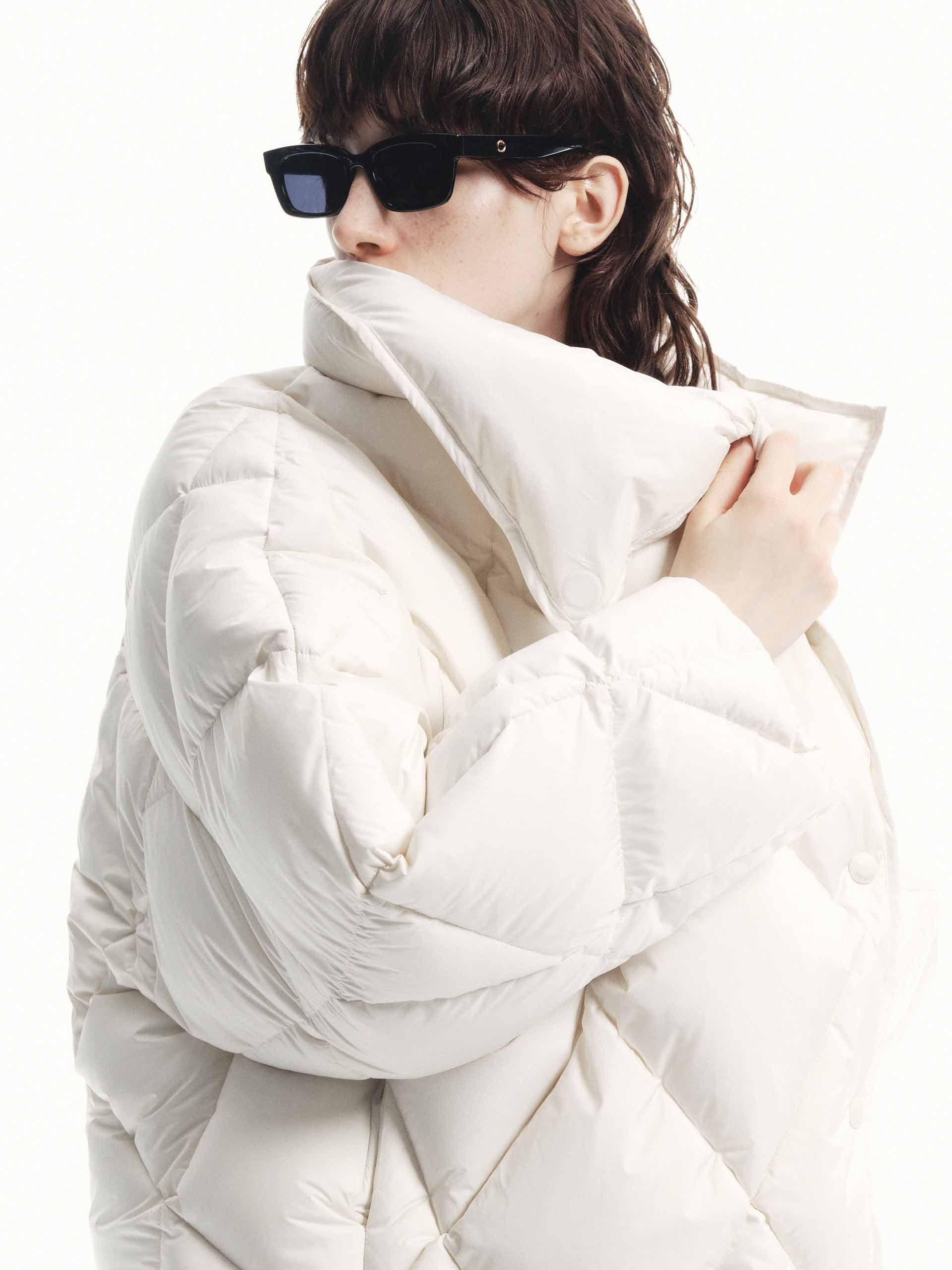 Lapel Quilted Down Jacket - Image 6