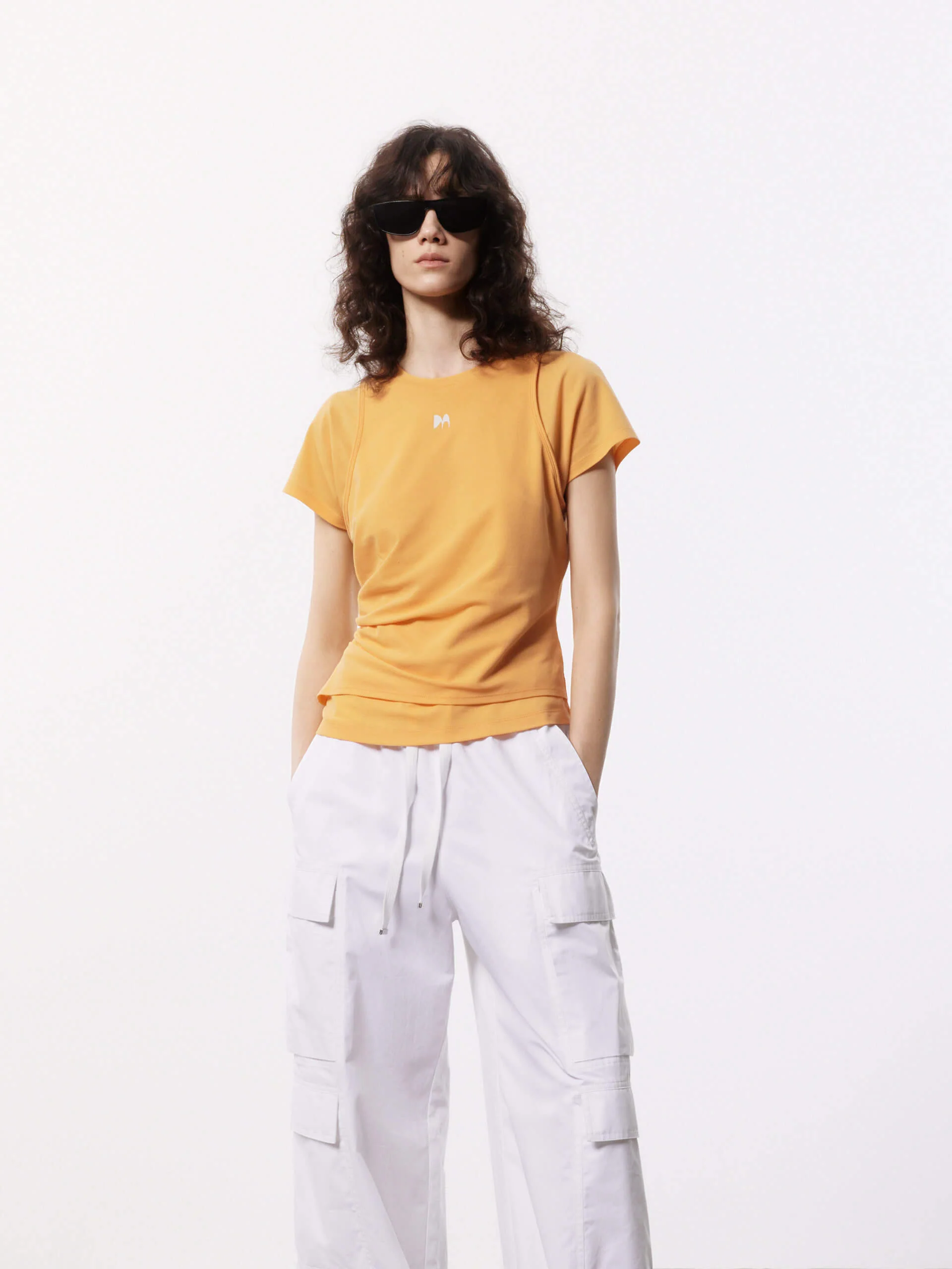 Layered Detail Cotton T-shirt - Image 10