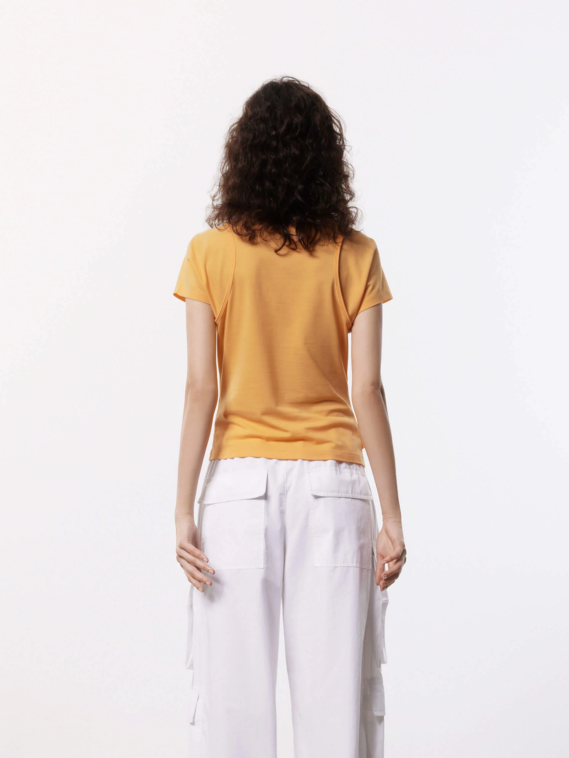Layered Detail Cotton T-shirt - Image 11