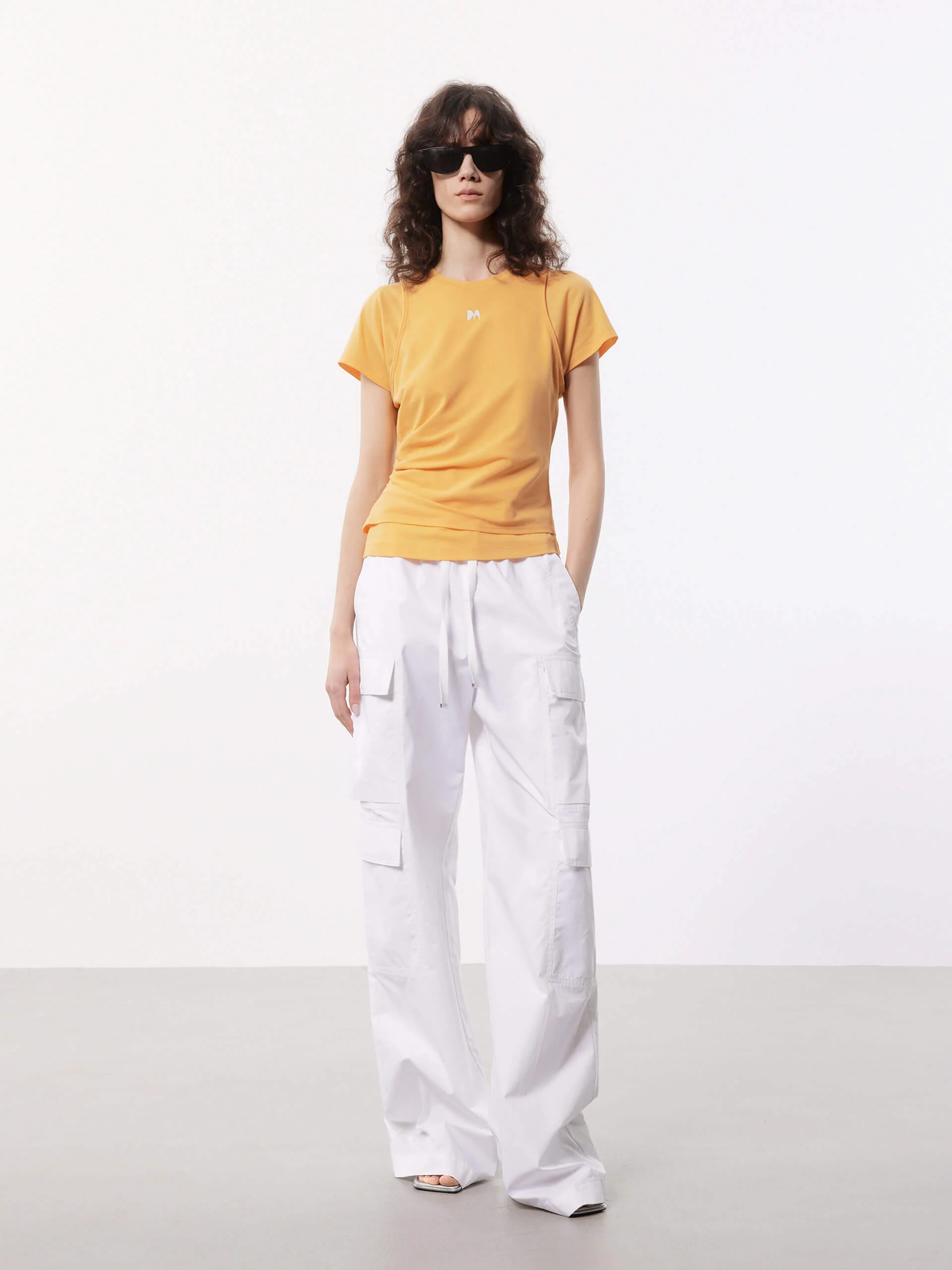 Layered Detail Cotton T-shirt - Image 14