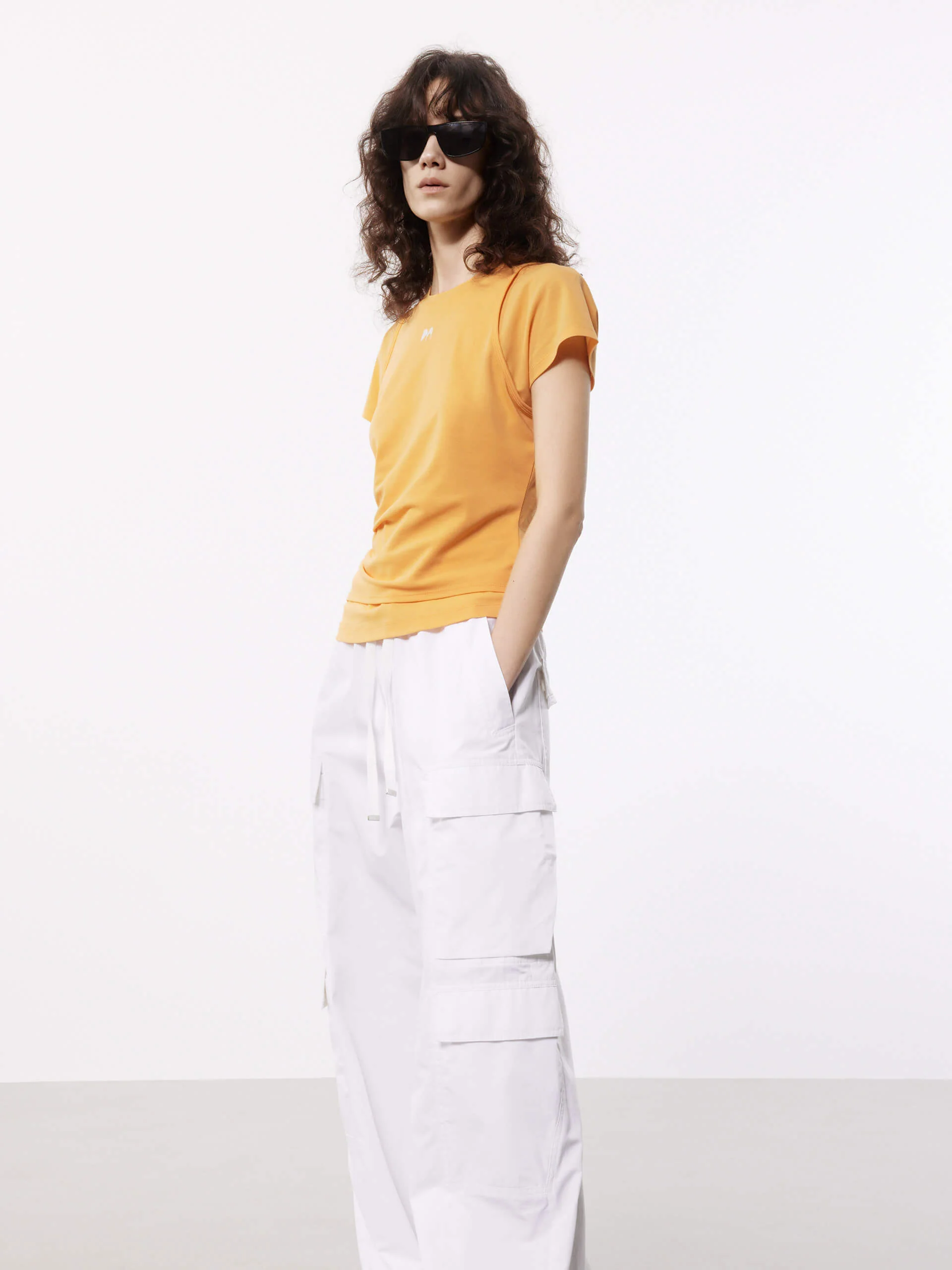 Layered Detail Cotton T-shirt - Image 15