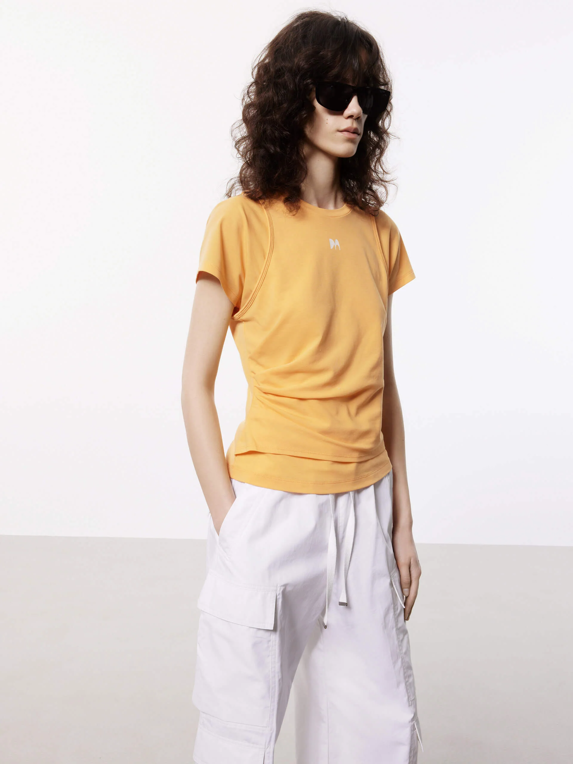 Layered Detail Cotton T-shirt - Image 17