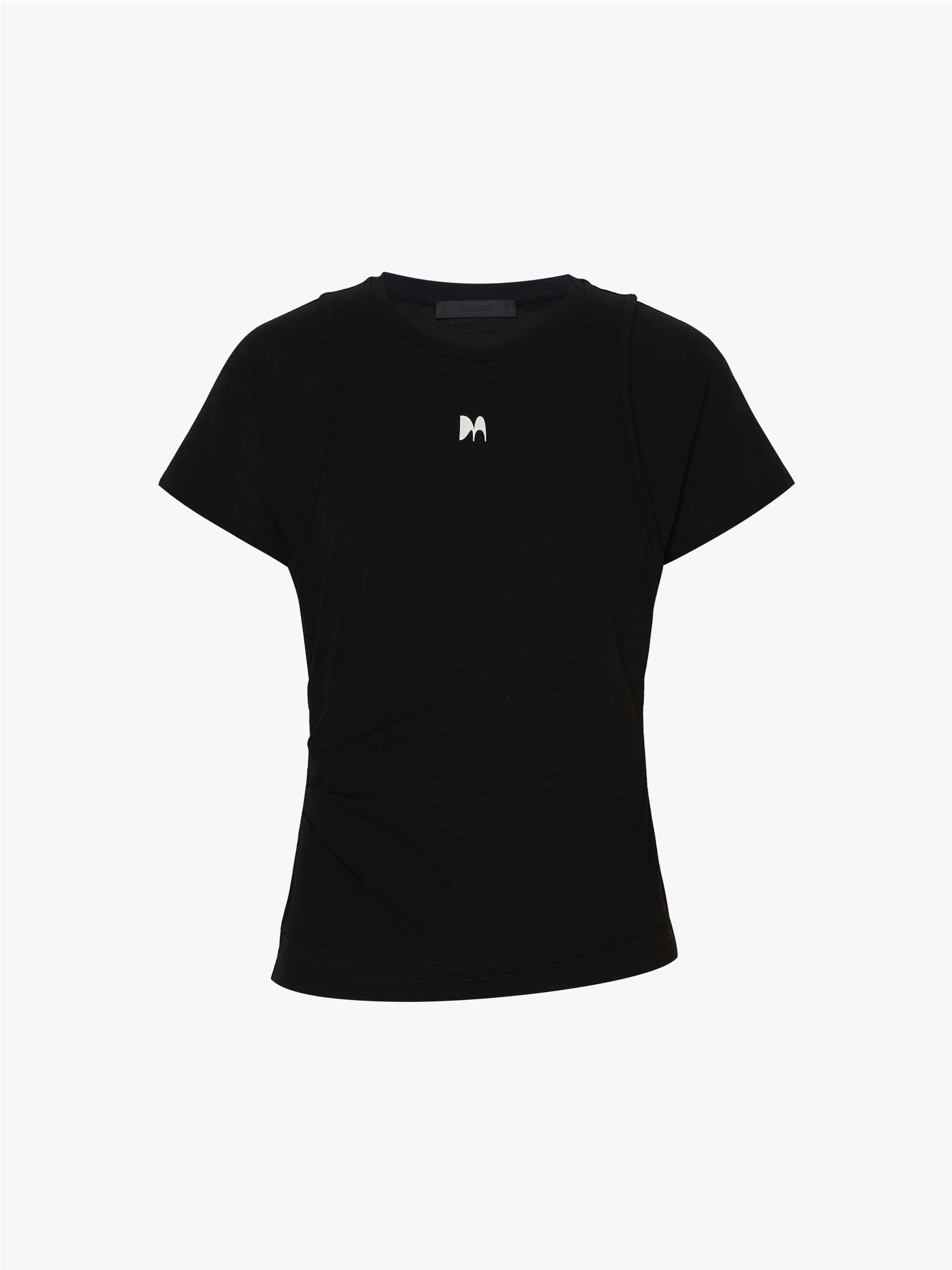 Layered Detail Cotton T-shirt - Image 23