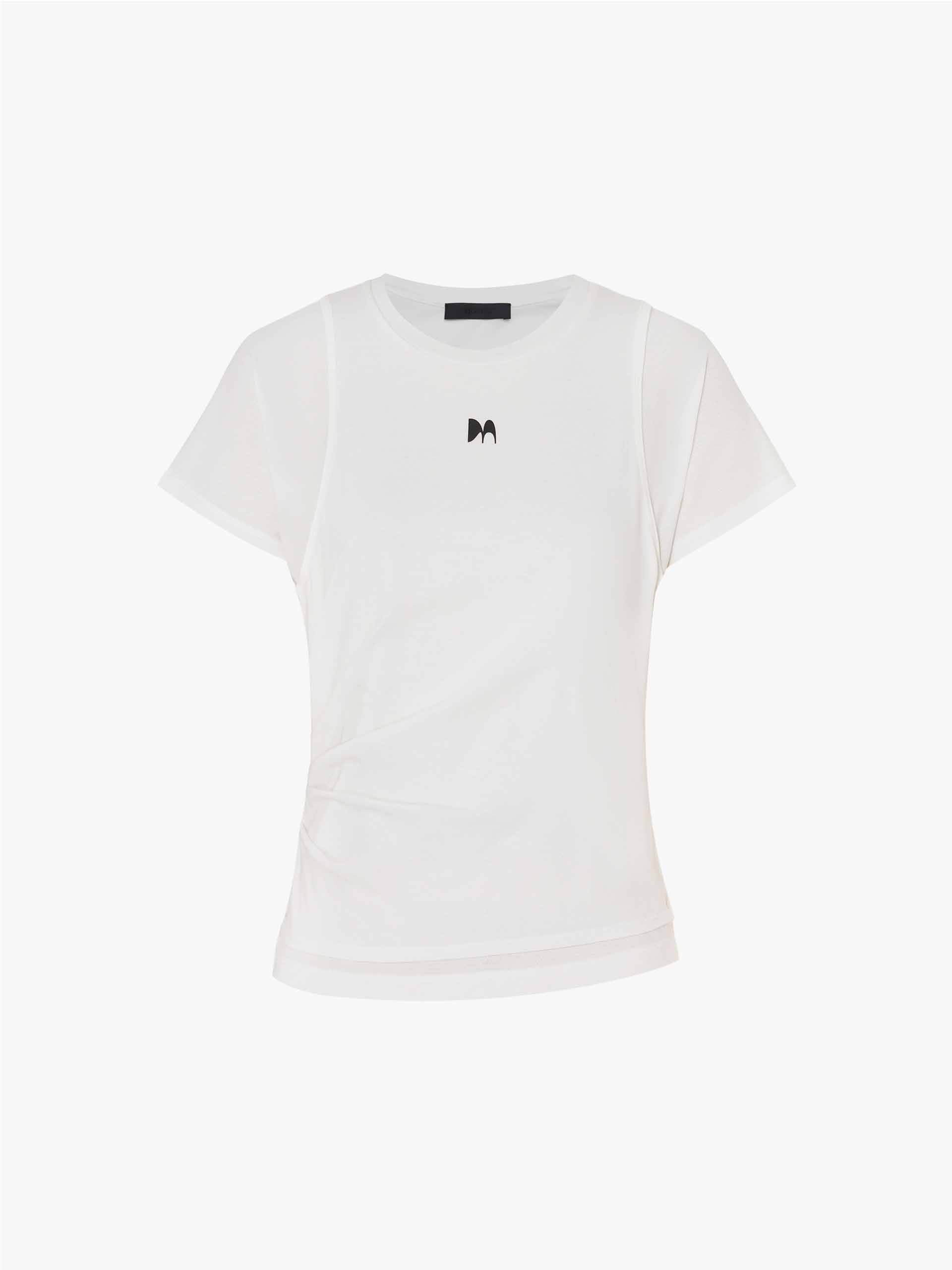 Layered Detail Cotton T-shirt - Image 5