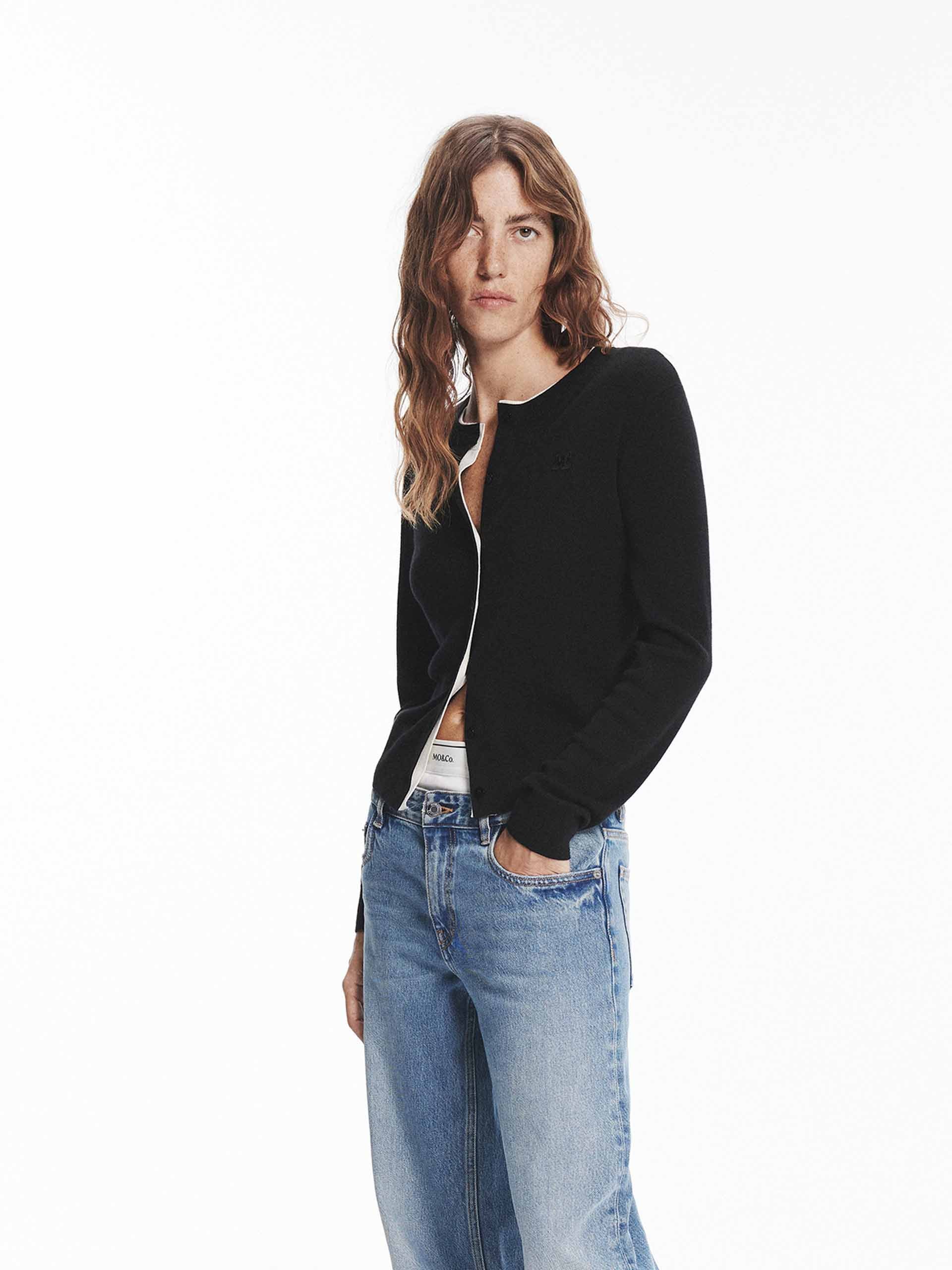 Layered Detail Knitted Cardigan - Image 7