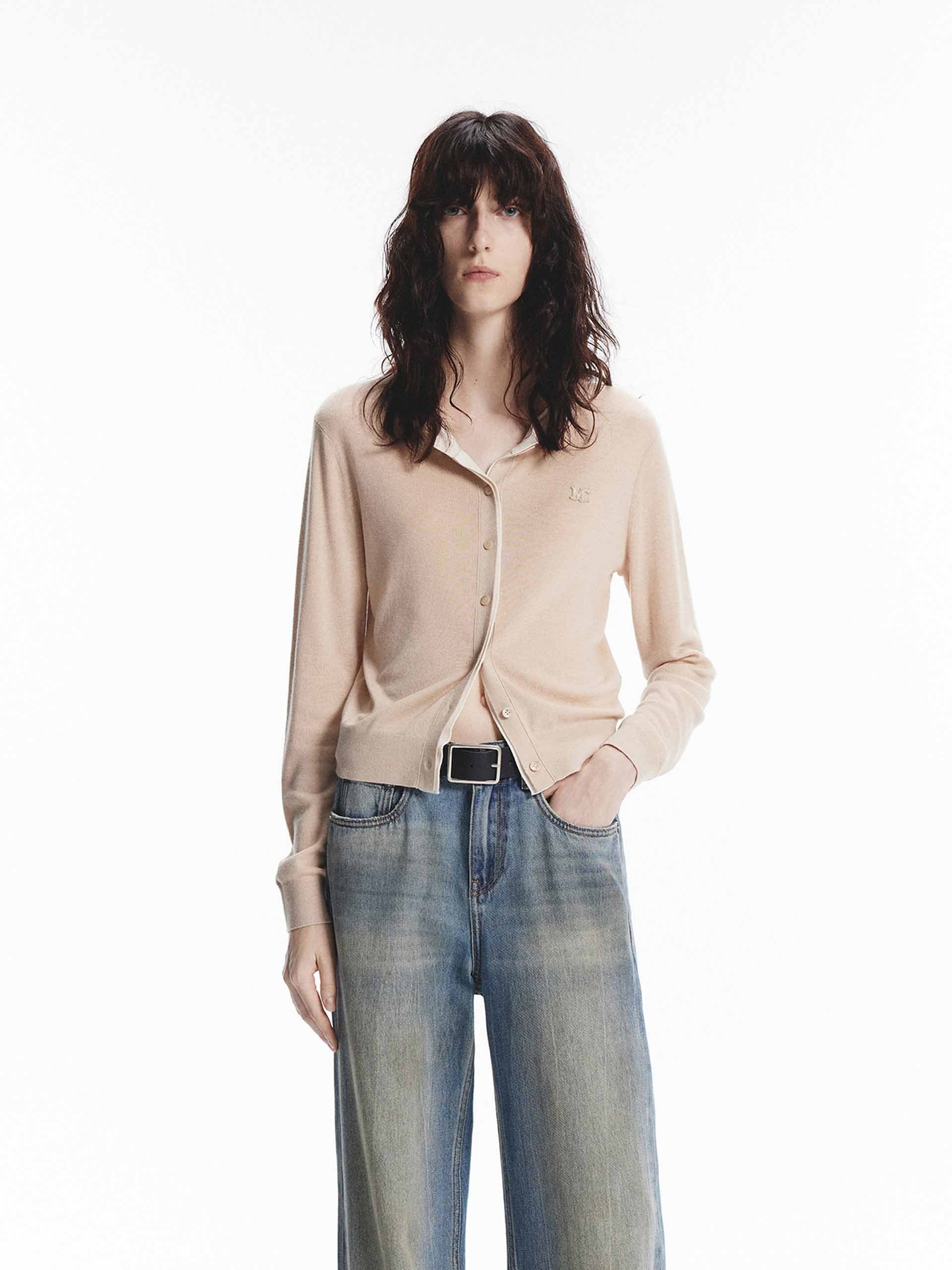 Layered Detail Knitted Cardigan - Image 8
