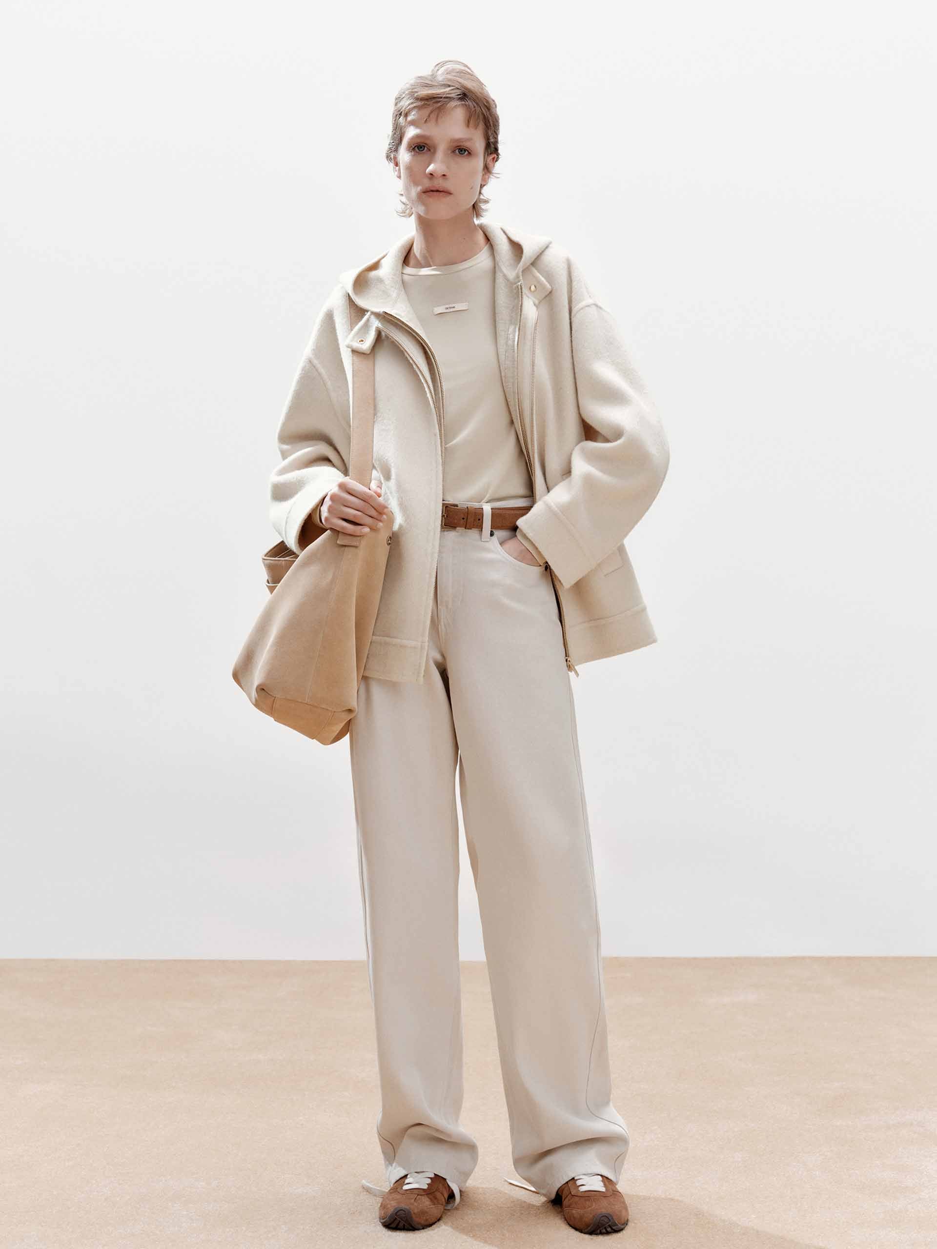 Layered Detail Wool Blend Coat - Image 10
