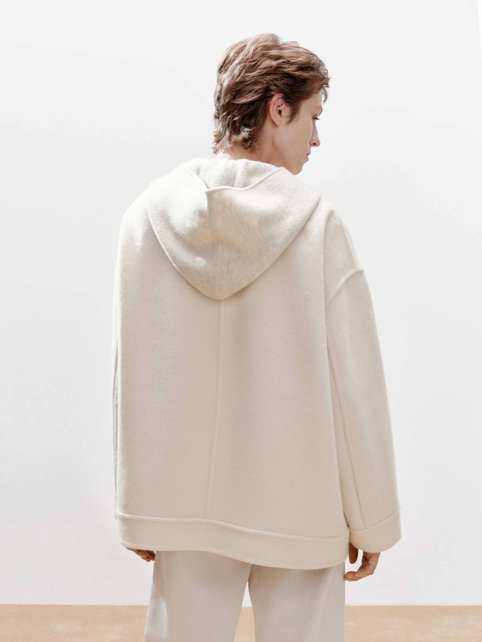 Layered Detail Wool Blend Coat - Image 14