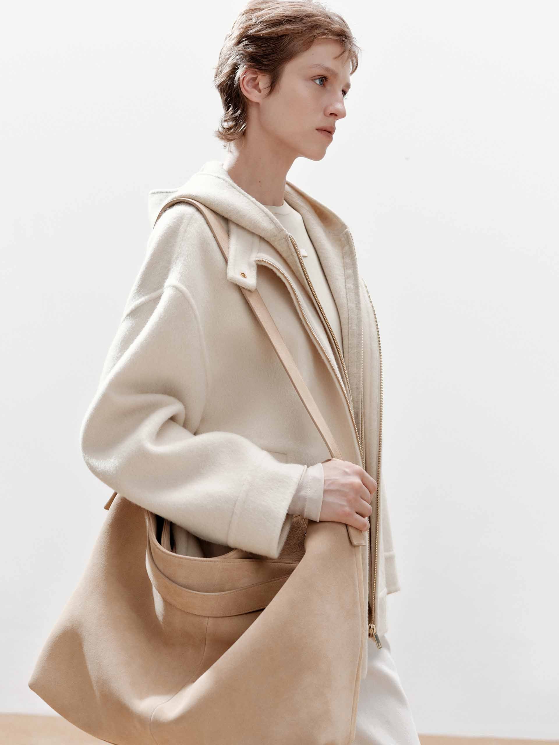 Layered Detail Wool Blend Coat - Image 16