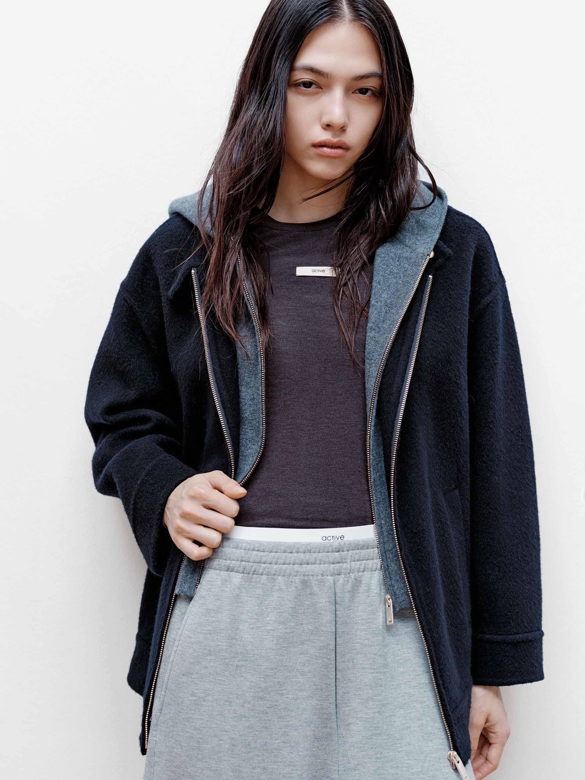 Layered Detail Wool Blend Coat - Image 8