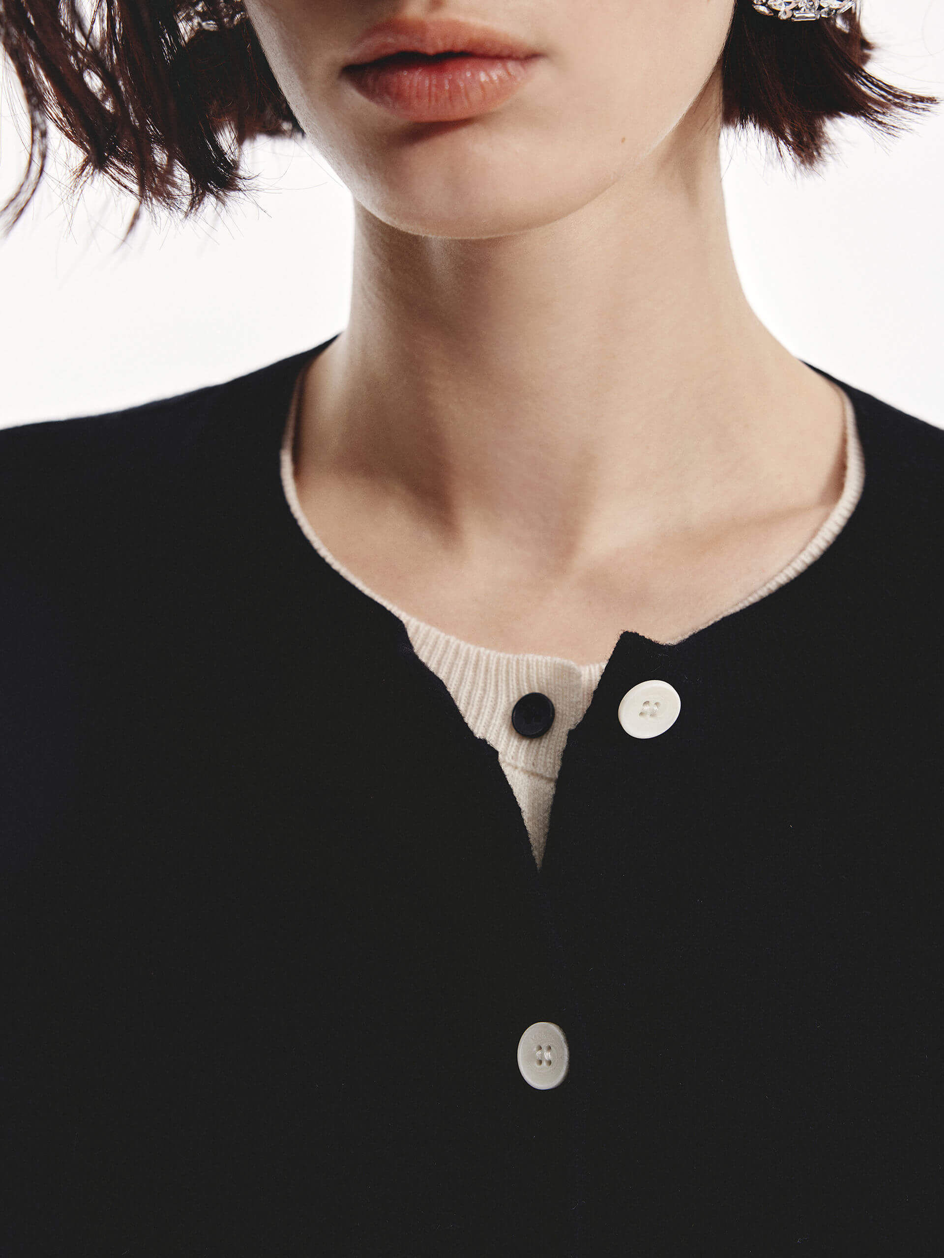 Layered Detail Wool Cardigan - Image 23